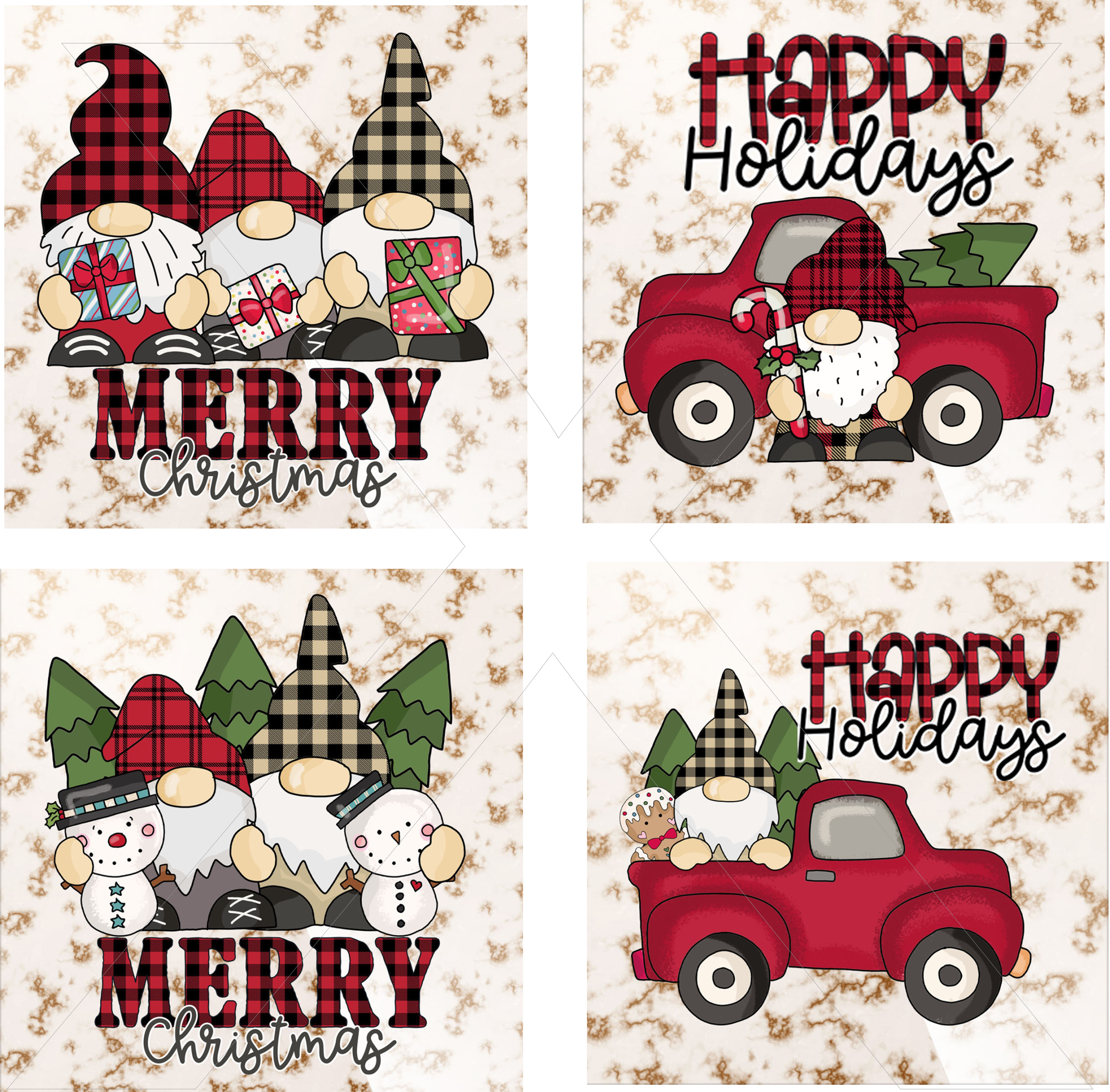 Christmas Gnomes - Square Sublimation Sheet