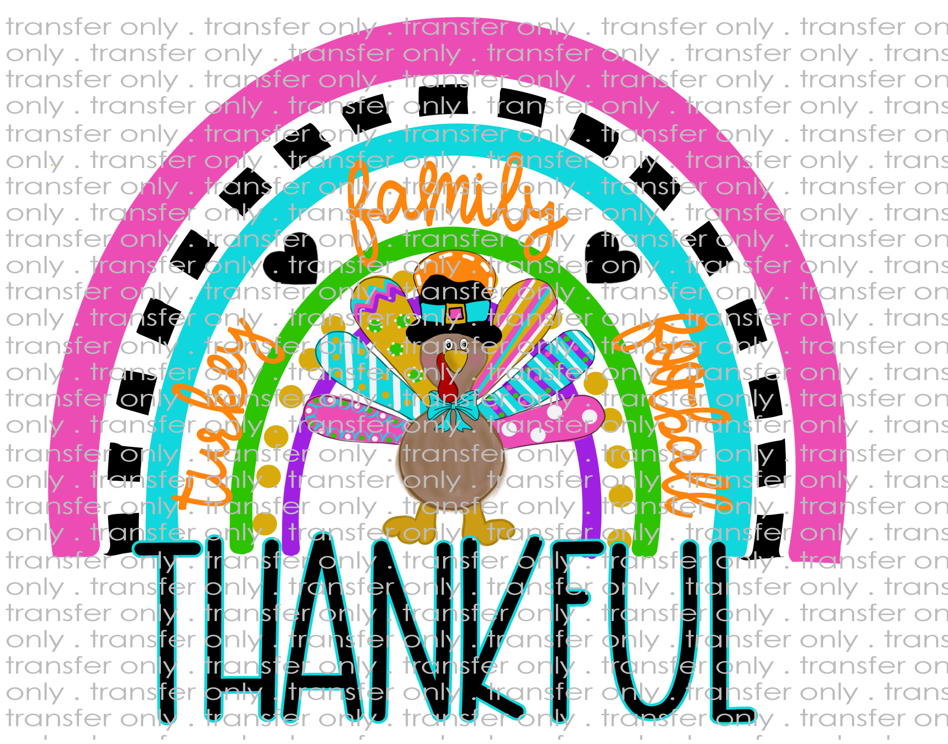 Thanksgiving Rainbow - Waterslide, Sublimation Transfers