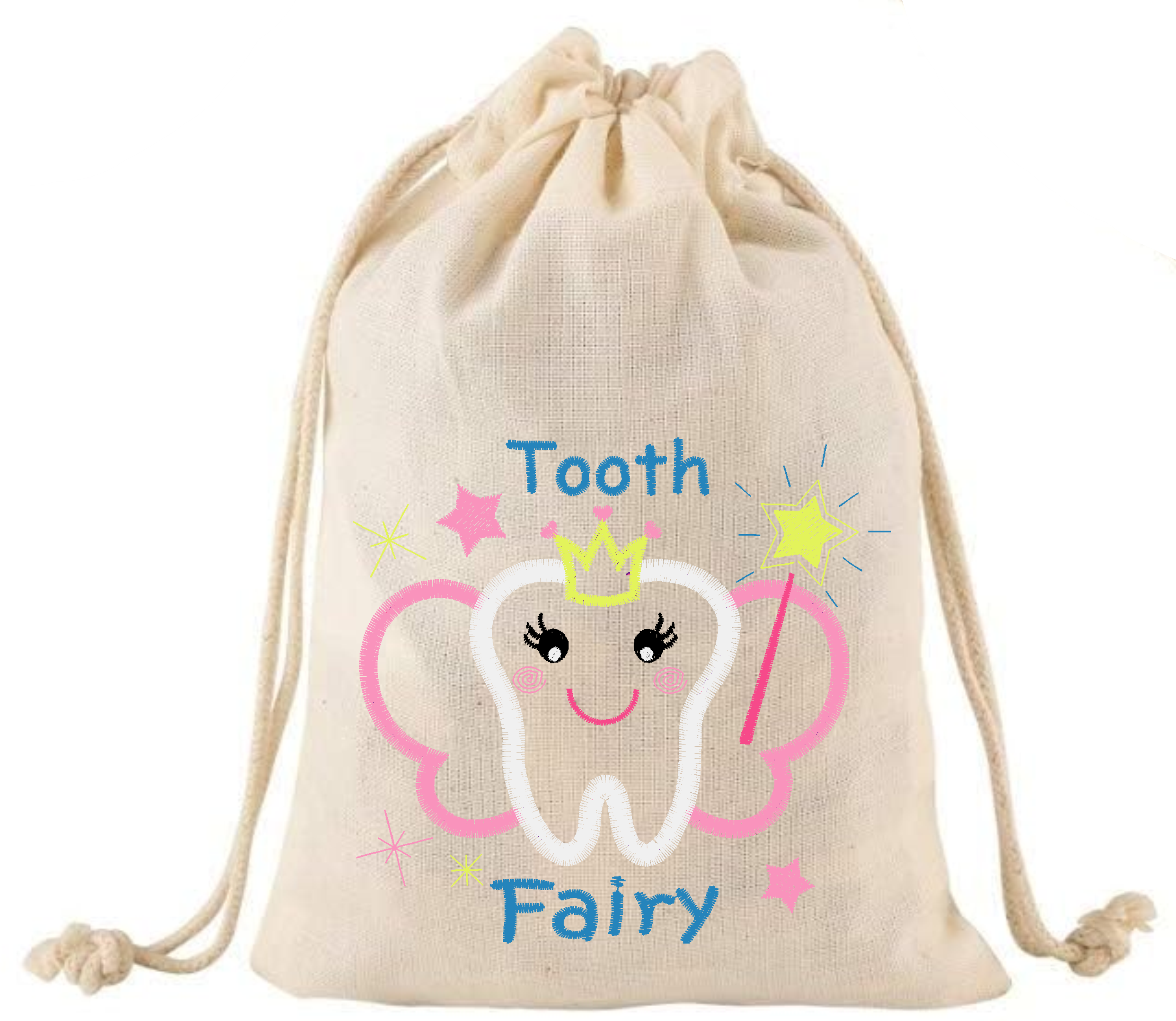 Faux Embroidery Tooth Fairy  - DTF Transfer