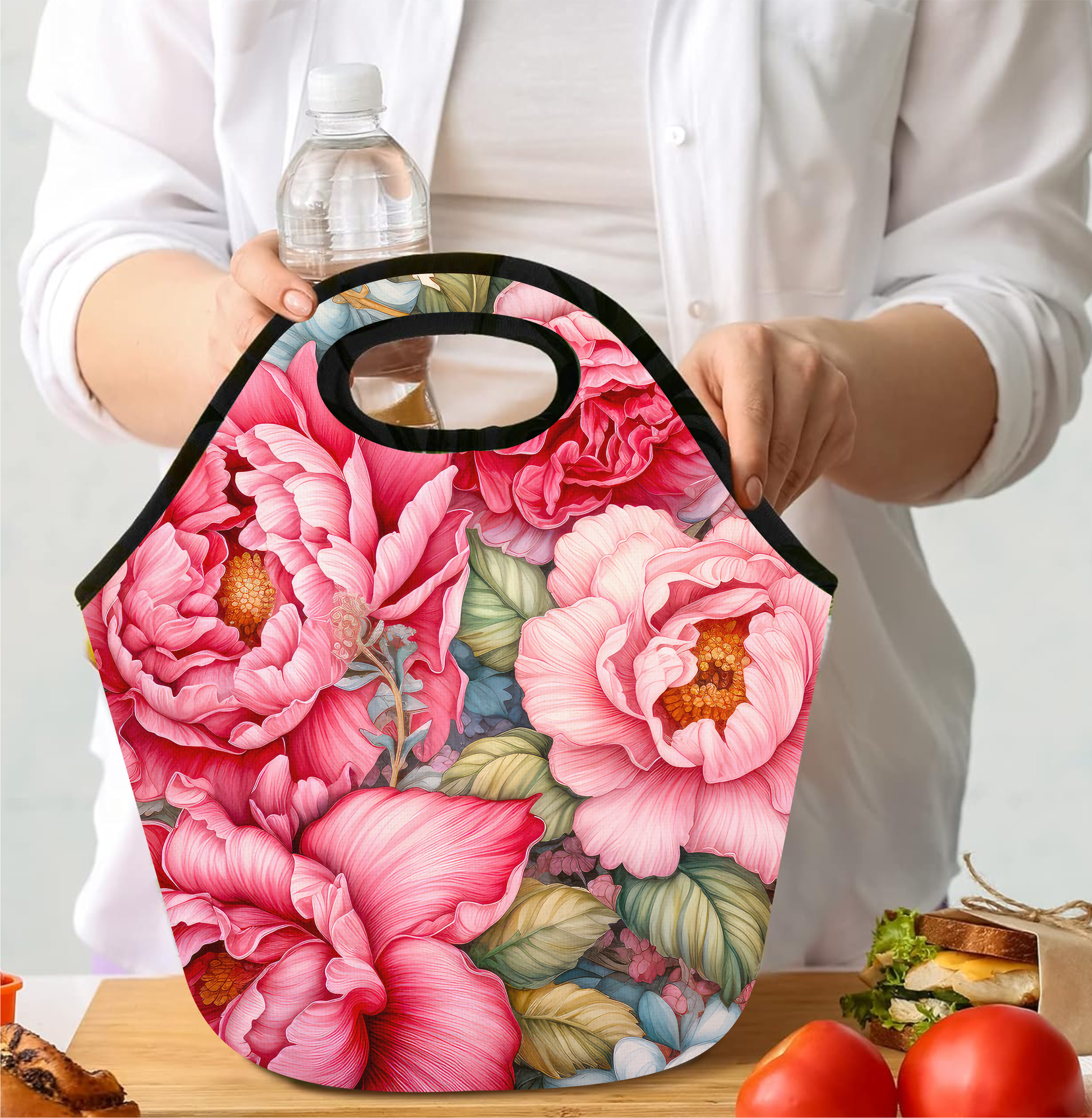 Floral Peonies - Lunch Tote - Sublimation Transfer