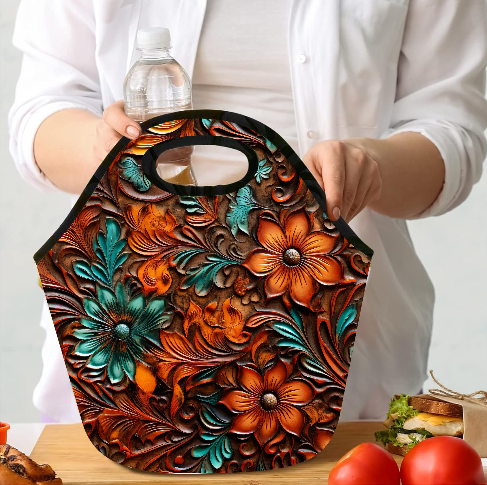 Tooled Leather - Lunch Tote - Sublimation Transfer