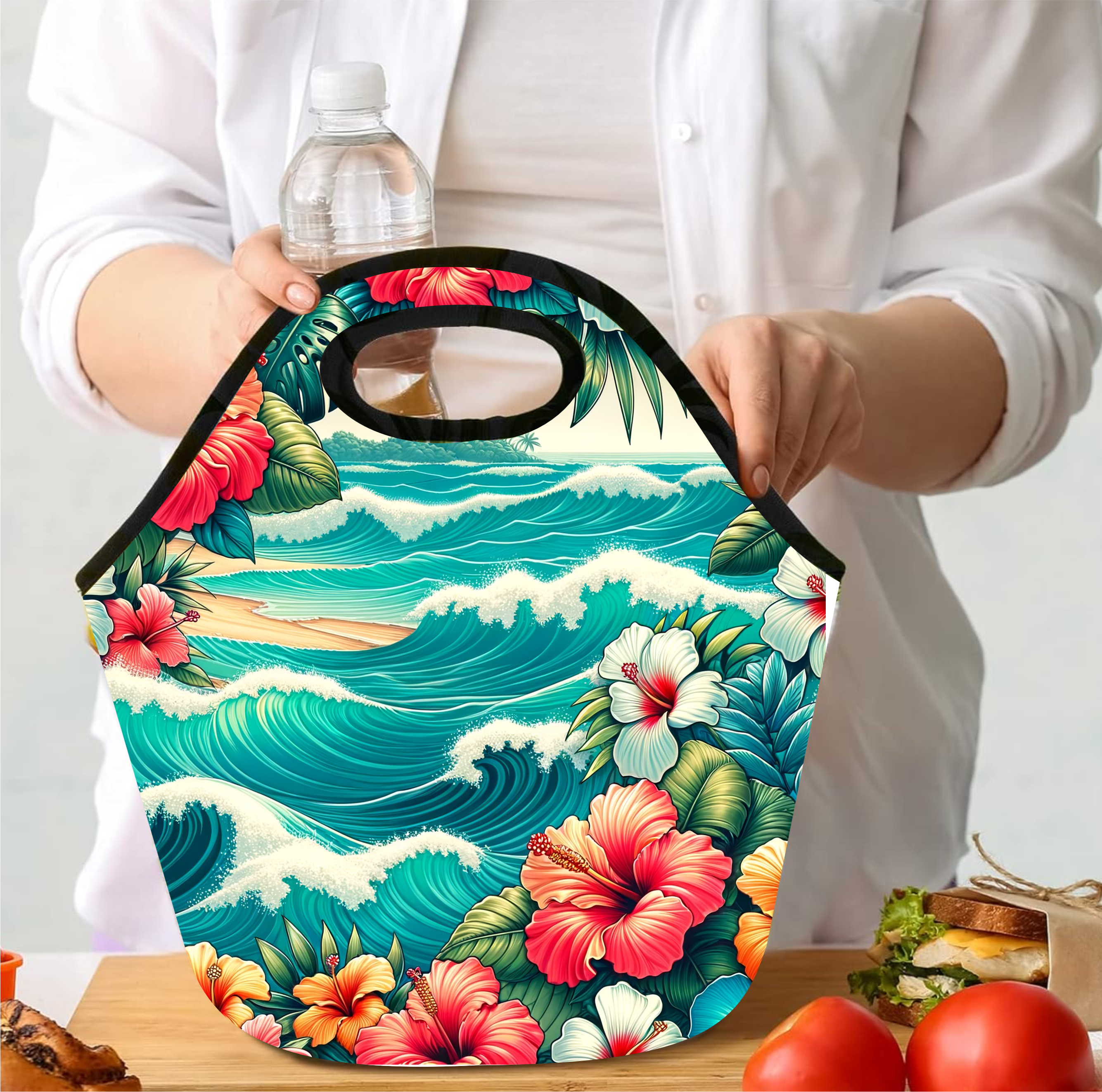 Tropical Hibiscus - Lunch Tote - Sublimation Transfer