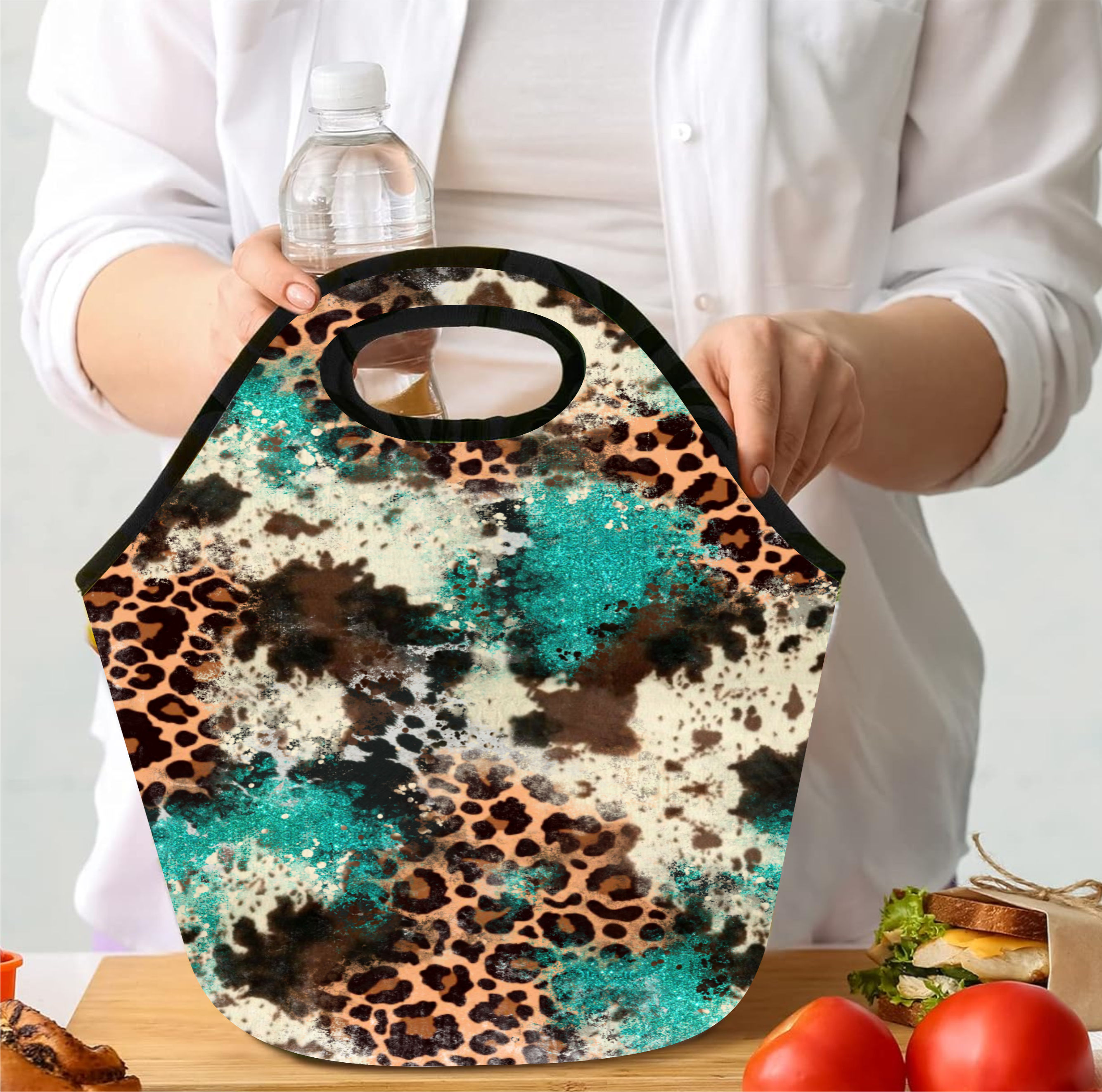 Turquoise & Leo - Lunch Tote - Sublimation Transfer
