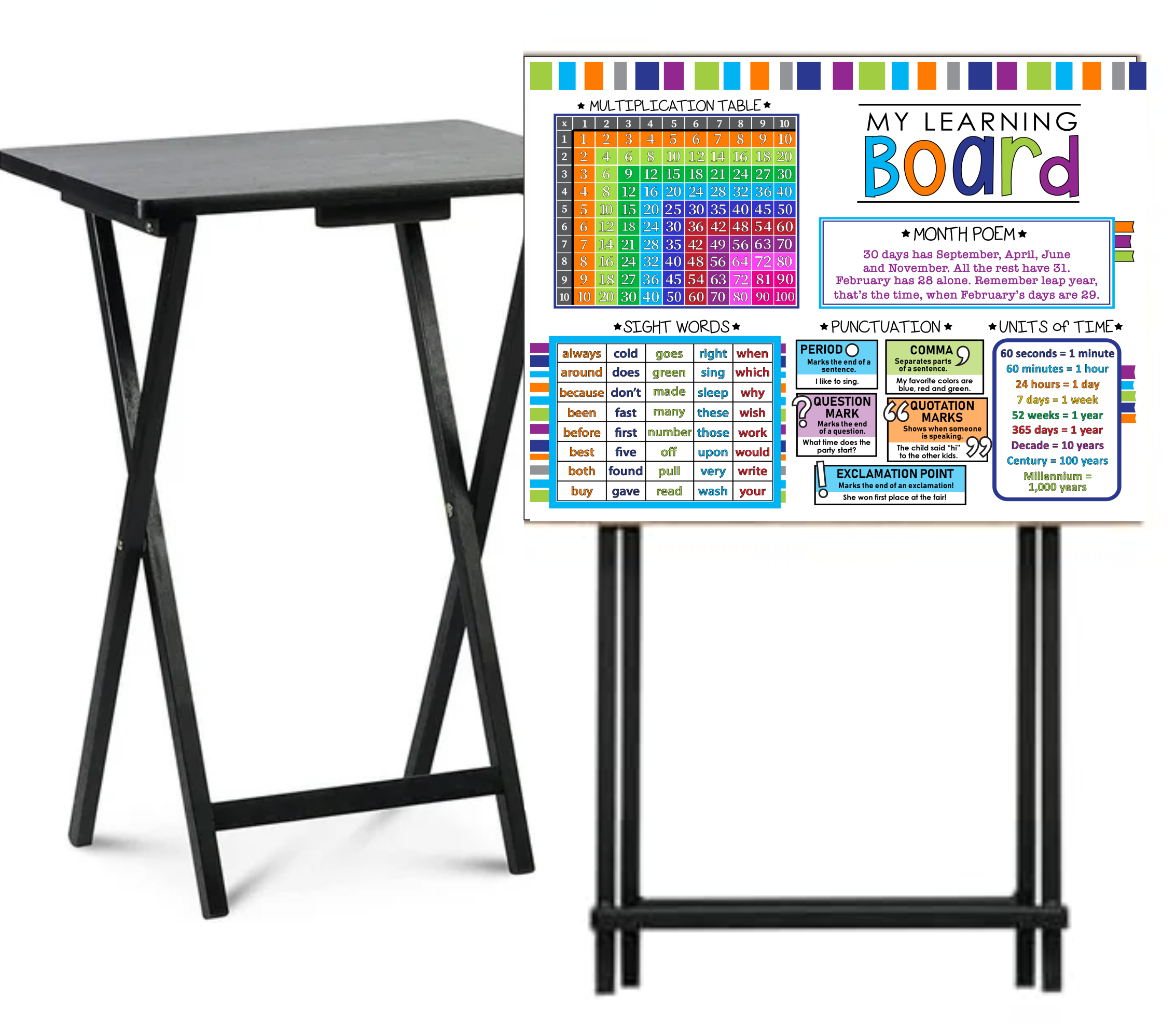 Grades 2-3 Learning Board - Tray Table Wrap - Permanent