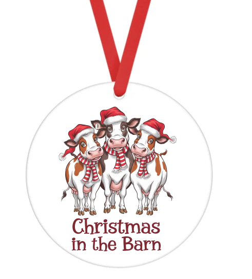 Christmas In The Barn - Christmas Ornament -  UV DTF Decals