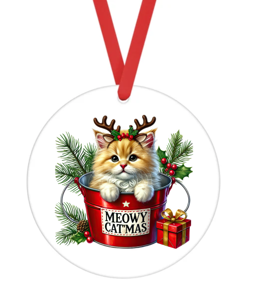 Seasons Greetings - Christmas Ornament -  UV DTF Decals