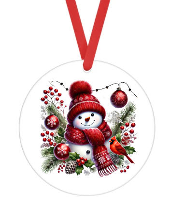 Snowman - Christmas Ornament -  UV DTF Decals