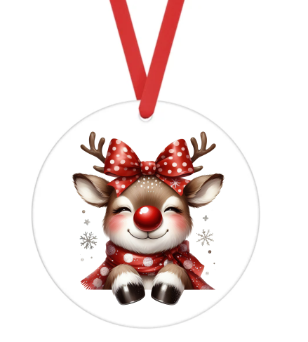 Reindeer - Christmas Ornament -  UV DTF Decals