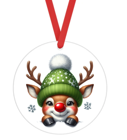 Reindeer - Christmas Ornament -  UV DTF Decals