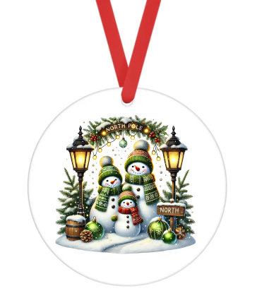 Snowmen - Christmas Ornament -  UV DTF Decals