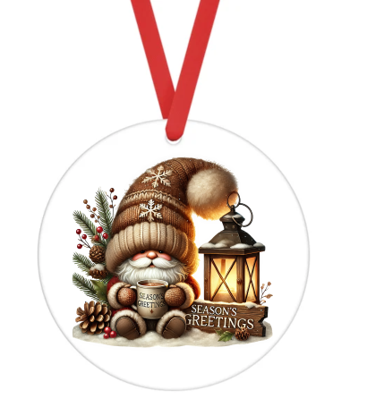 Christmas Gnome - Christmas Ornament -  UV DTF Decals