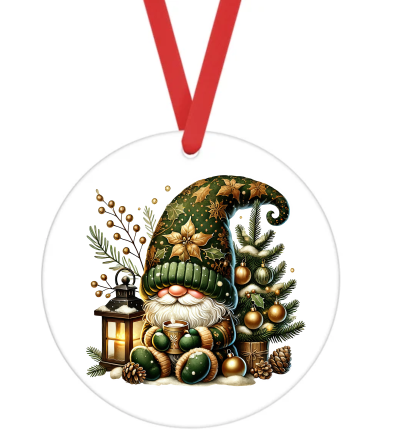 Christmas Gnome - Christmas Ornament -  UV DTF Decals