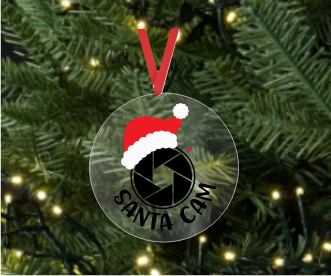 Santa Cam - Christmas Ornament -  UV DTF Decals