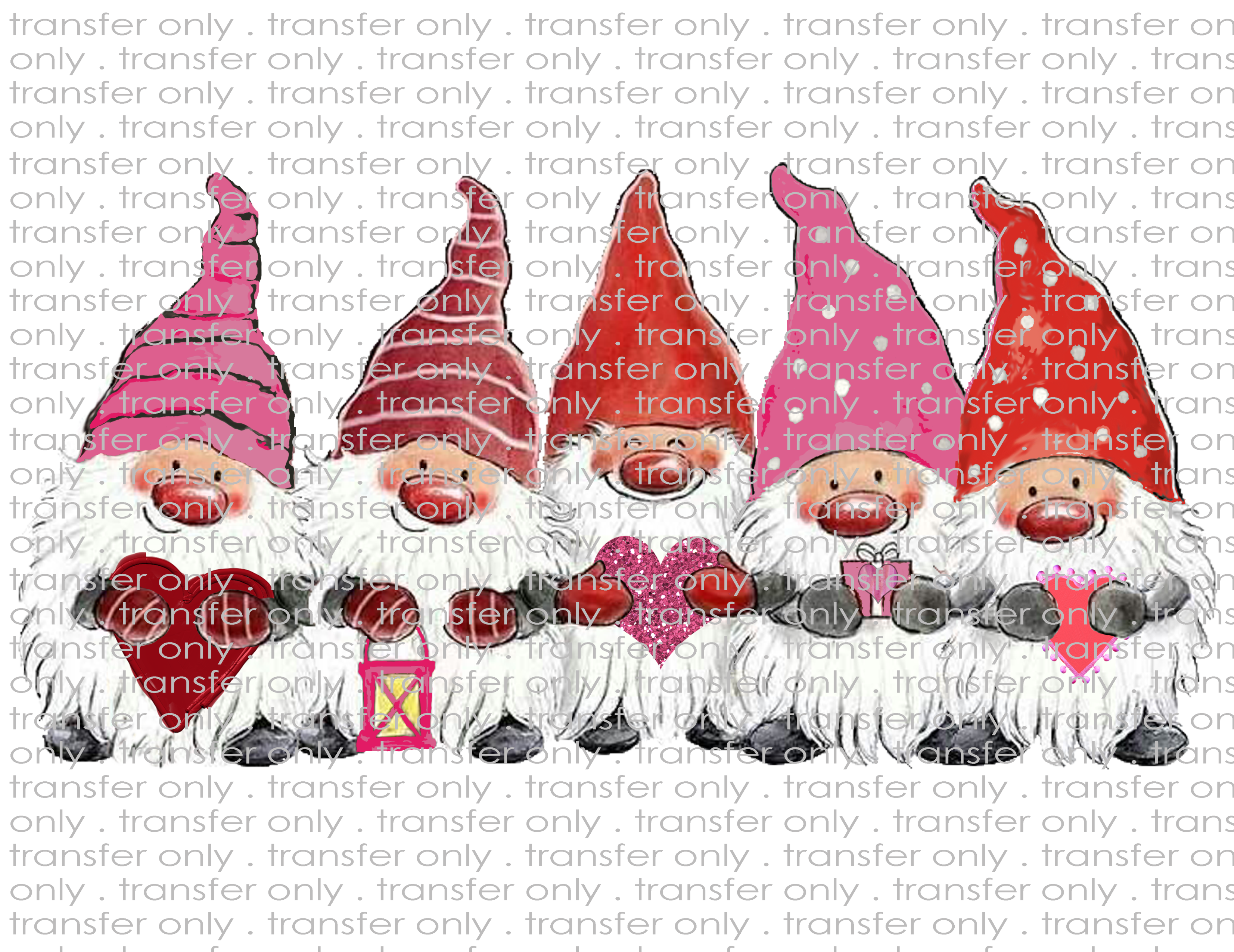 Valentine's Gnomes - Waterslide, Sublimation Transfers