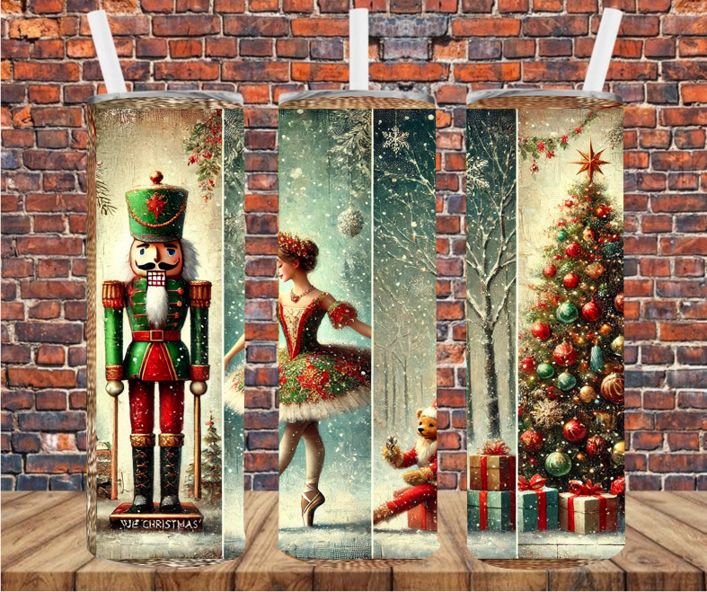 Vintage Christmas Elements - Tumbler Wrap - Sublimation Transfer