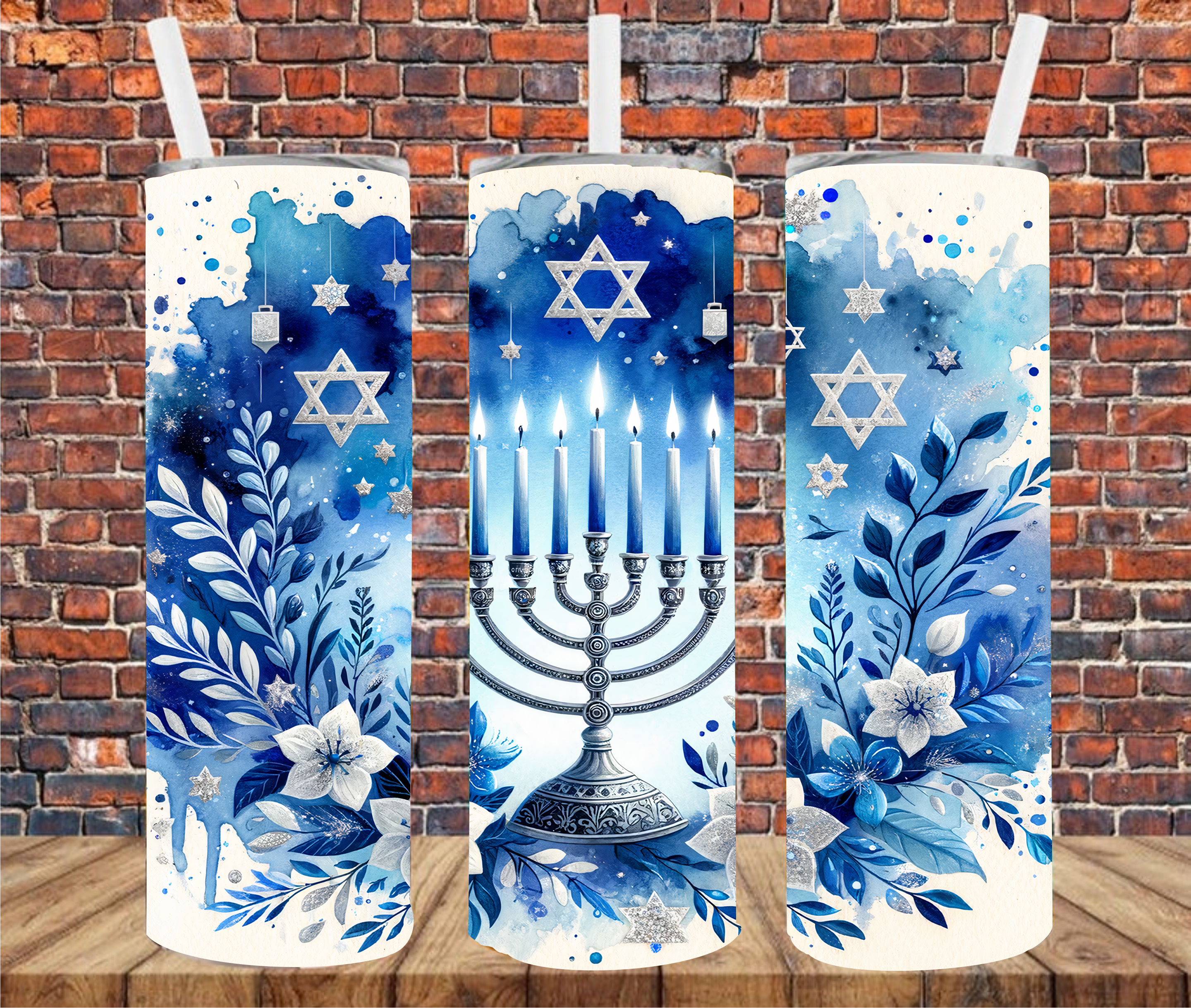 Menorah - Tumbler Wrap - Sublimation Transfers