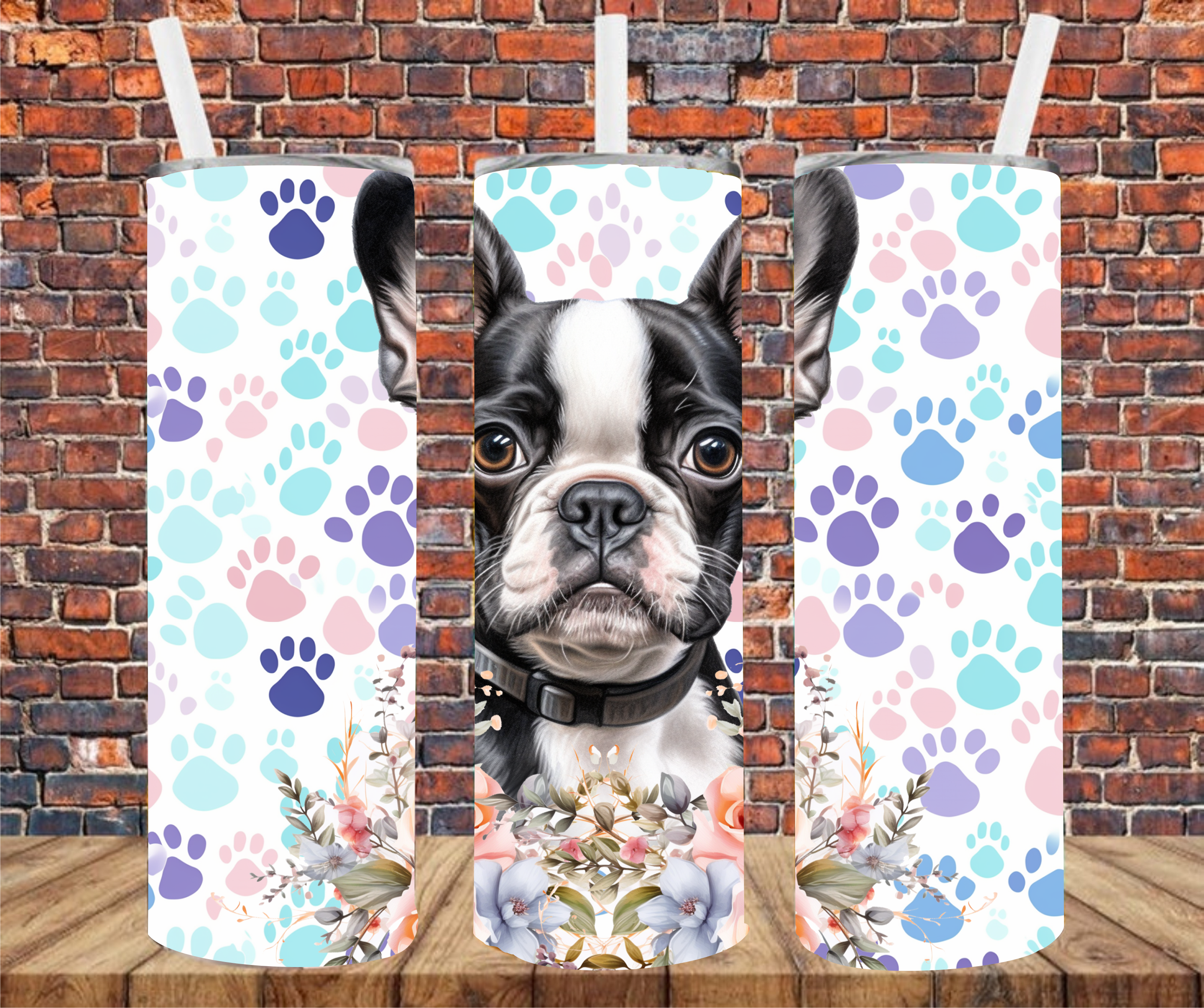 Boston Terrier - Tumbler Wrap - Sublimation Transfer