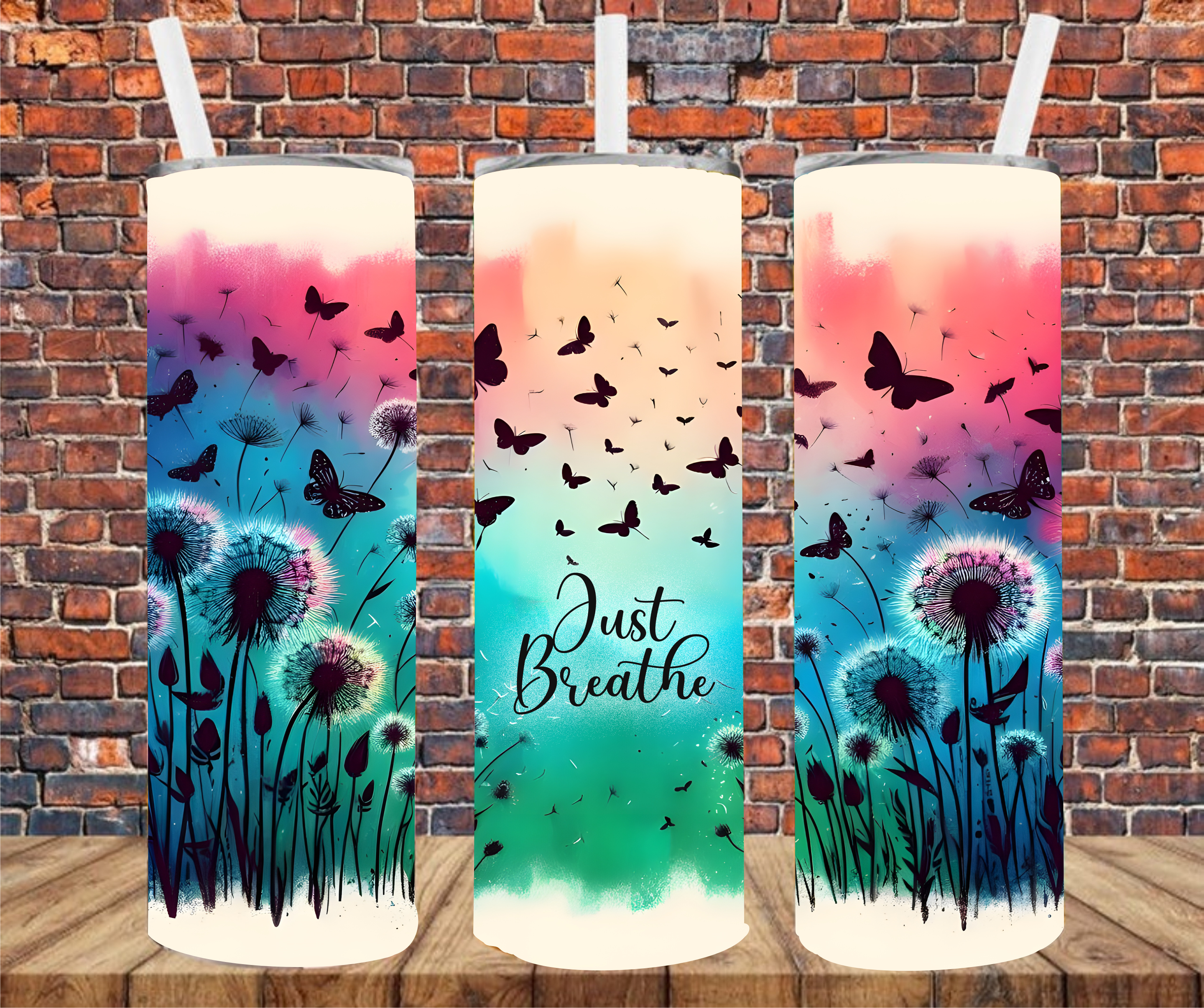 Just Breathe - Tumbler Wrap - Sublimation Transfer
