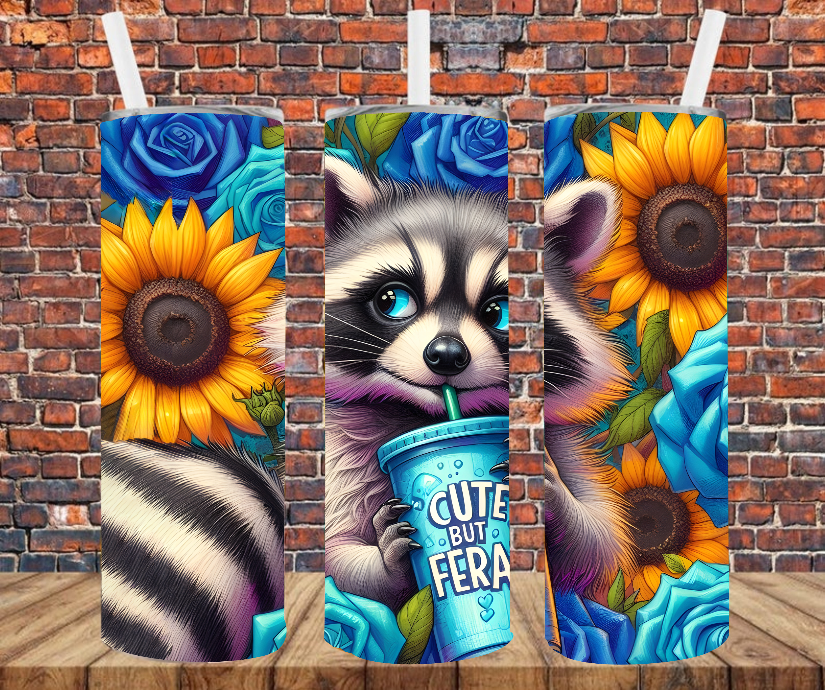 Cute But Feral - Tumbler Wrap - Sublimation Transfer