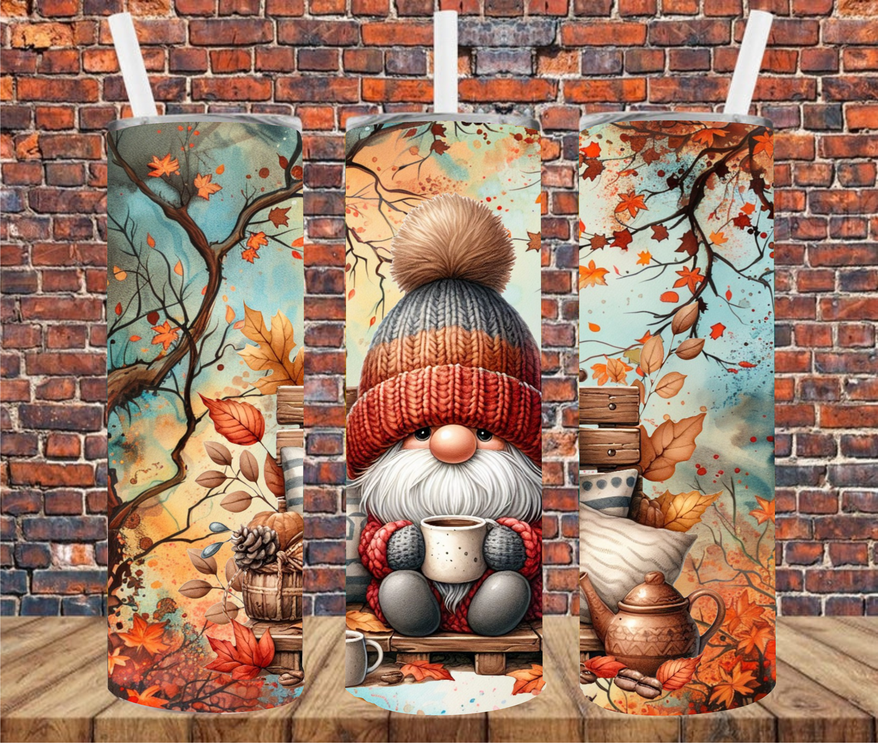 Autumn Gnome - Tumbler Wrap - Sublimation Transfers