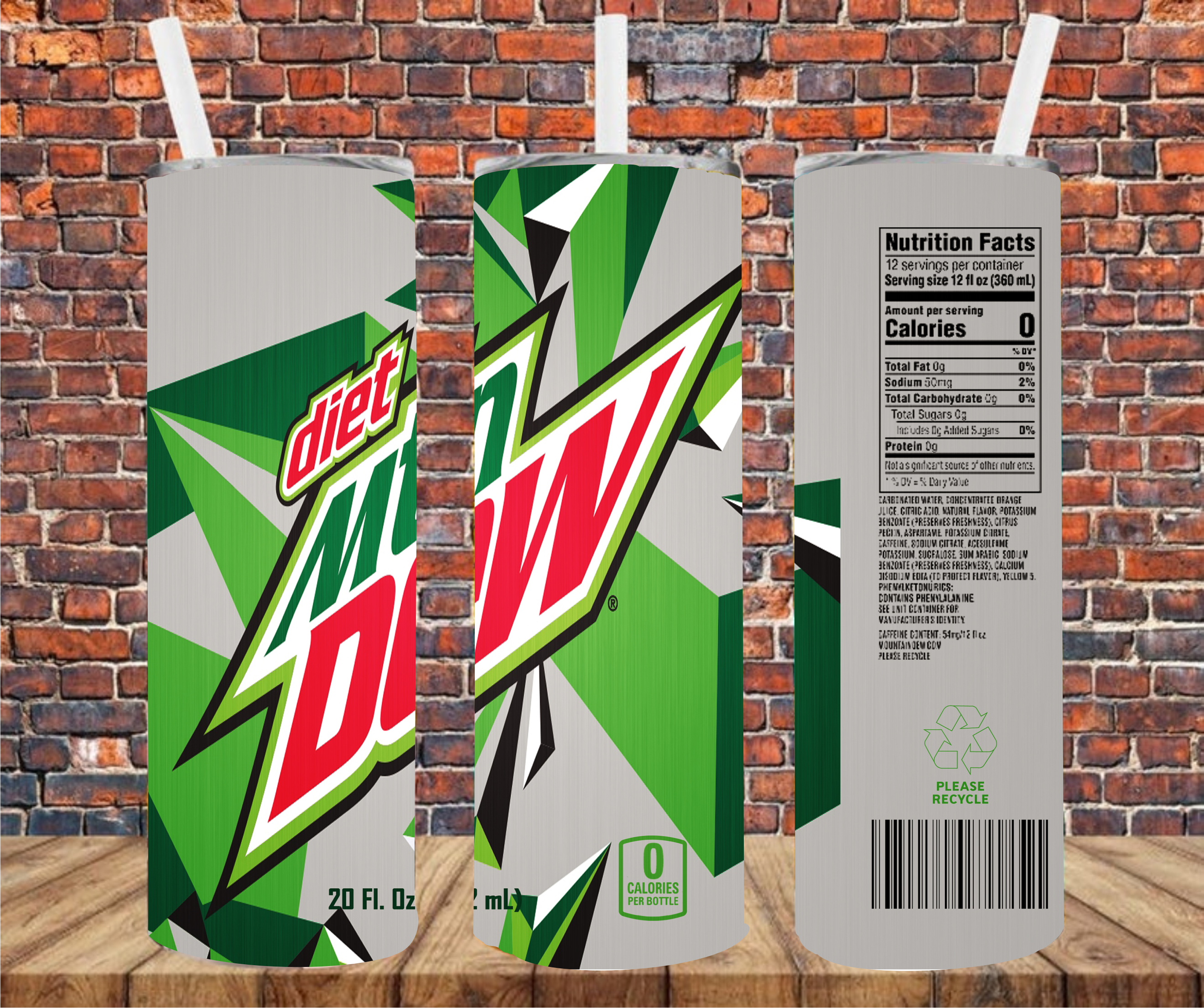 Diet Soda - Tumbler Wrap Sublimation Transfers