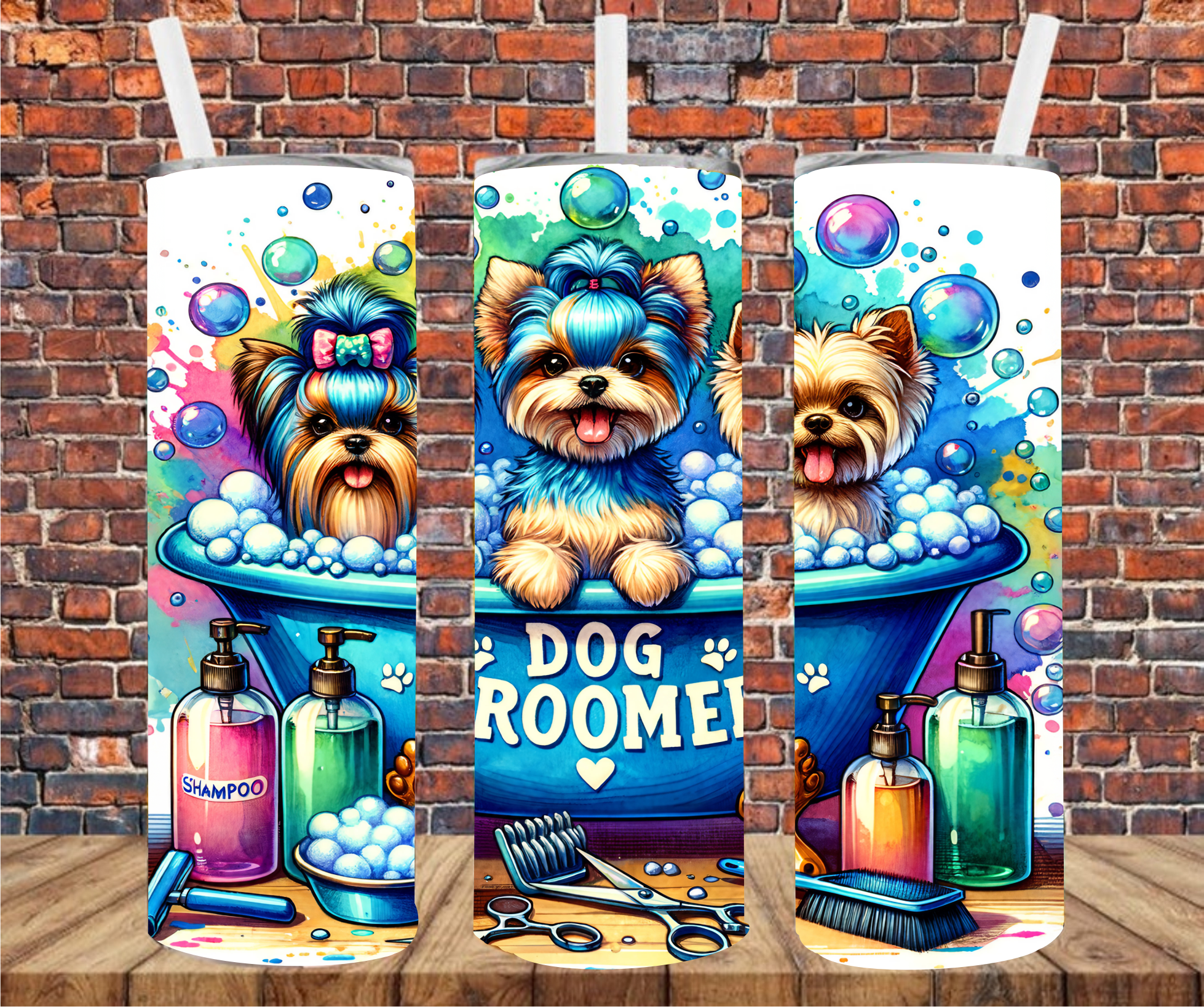Dog Groomer - Tumbler Wrap - Vinyl Transfer