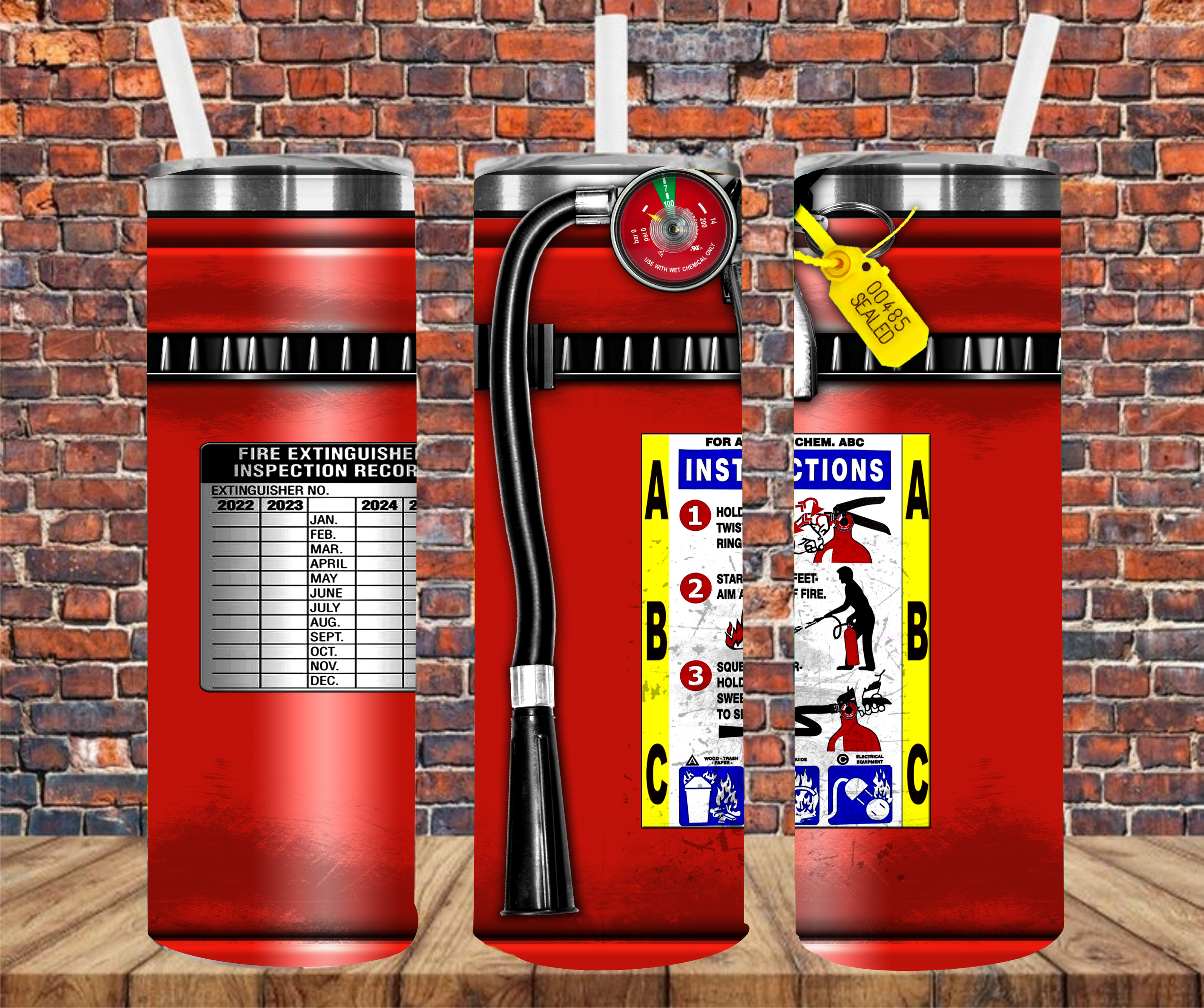 Fire Extinguisher - Tumbler Wrap - Sublimation Transfer