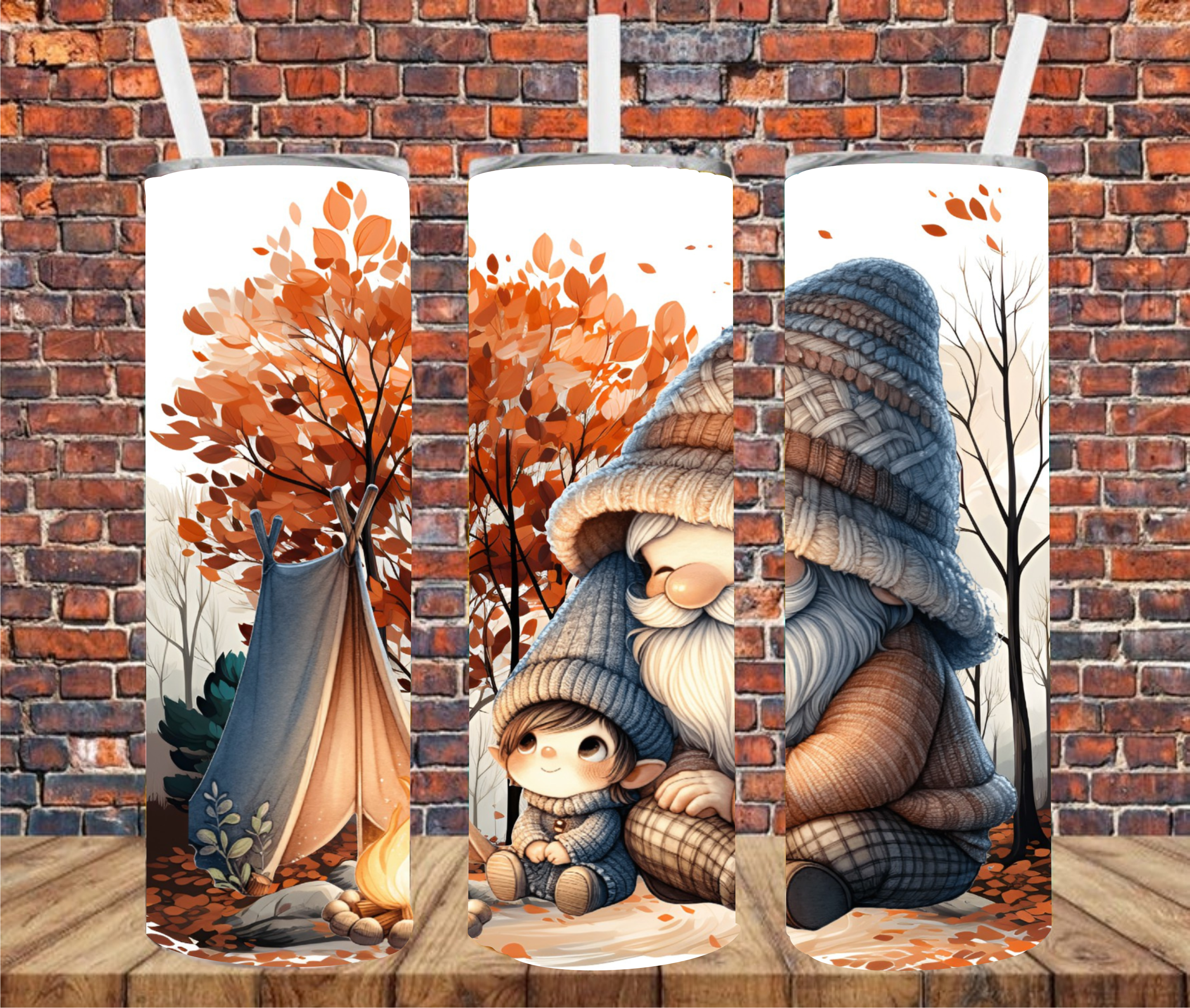 Camping Gnomes - Tumbler Wrap - Sublimation Transfers