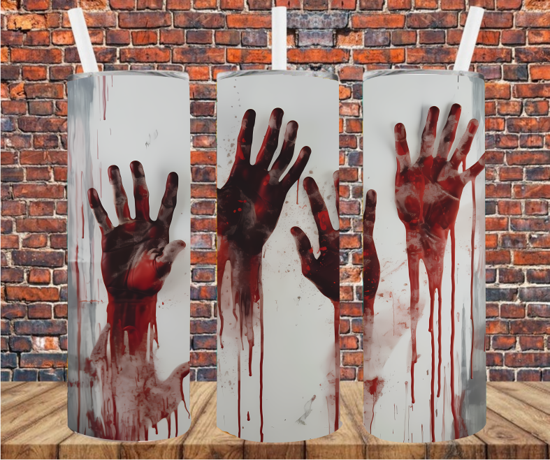 Bloody Hands - Tumbler Wrap - Sublimation Transfer