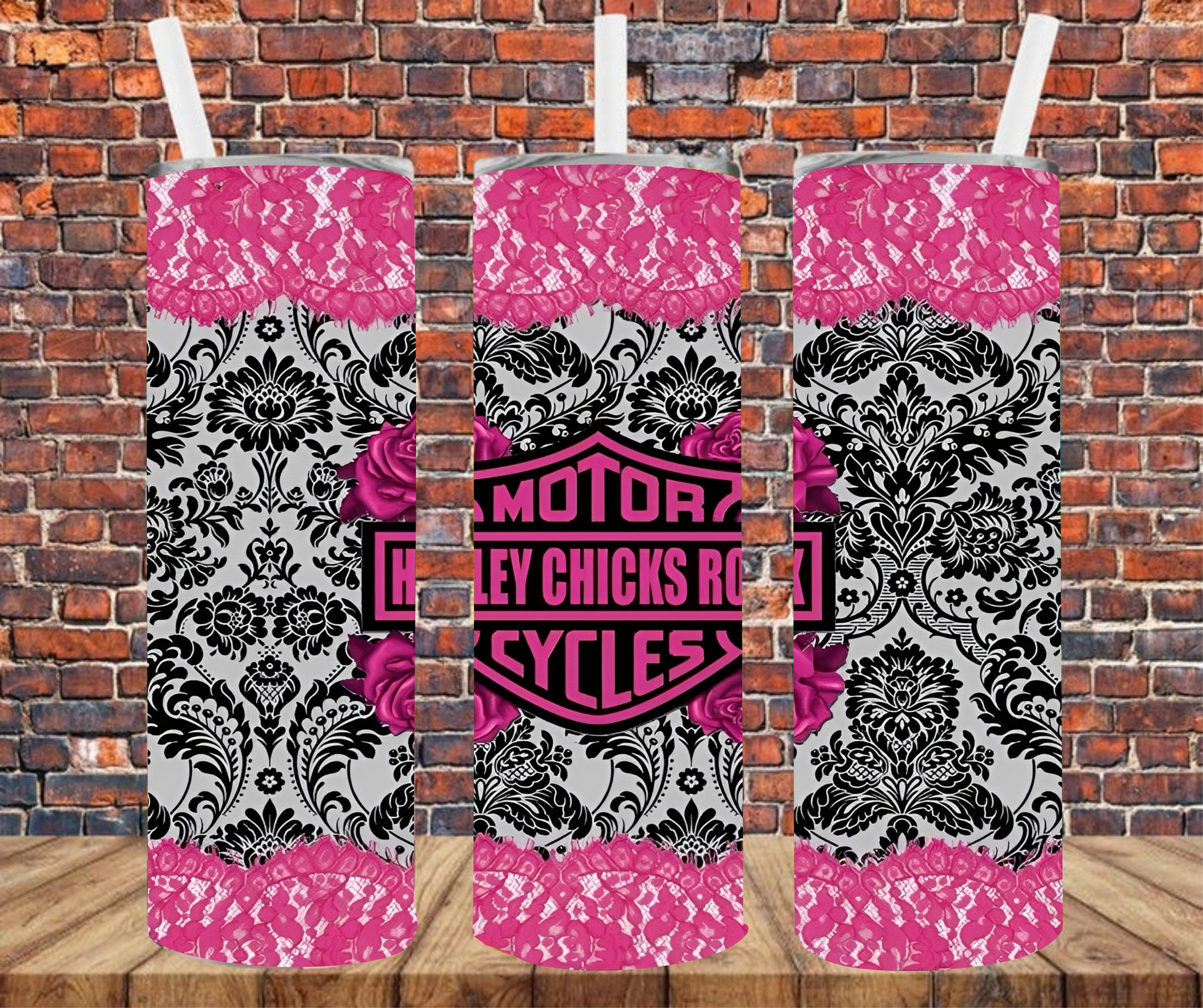 Harley Chicks Rule - Tumbler Wrap - vinyl Transfers