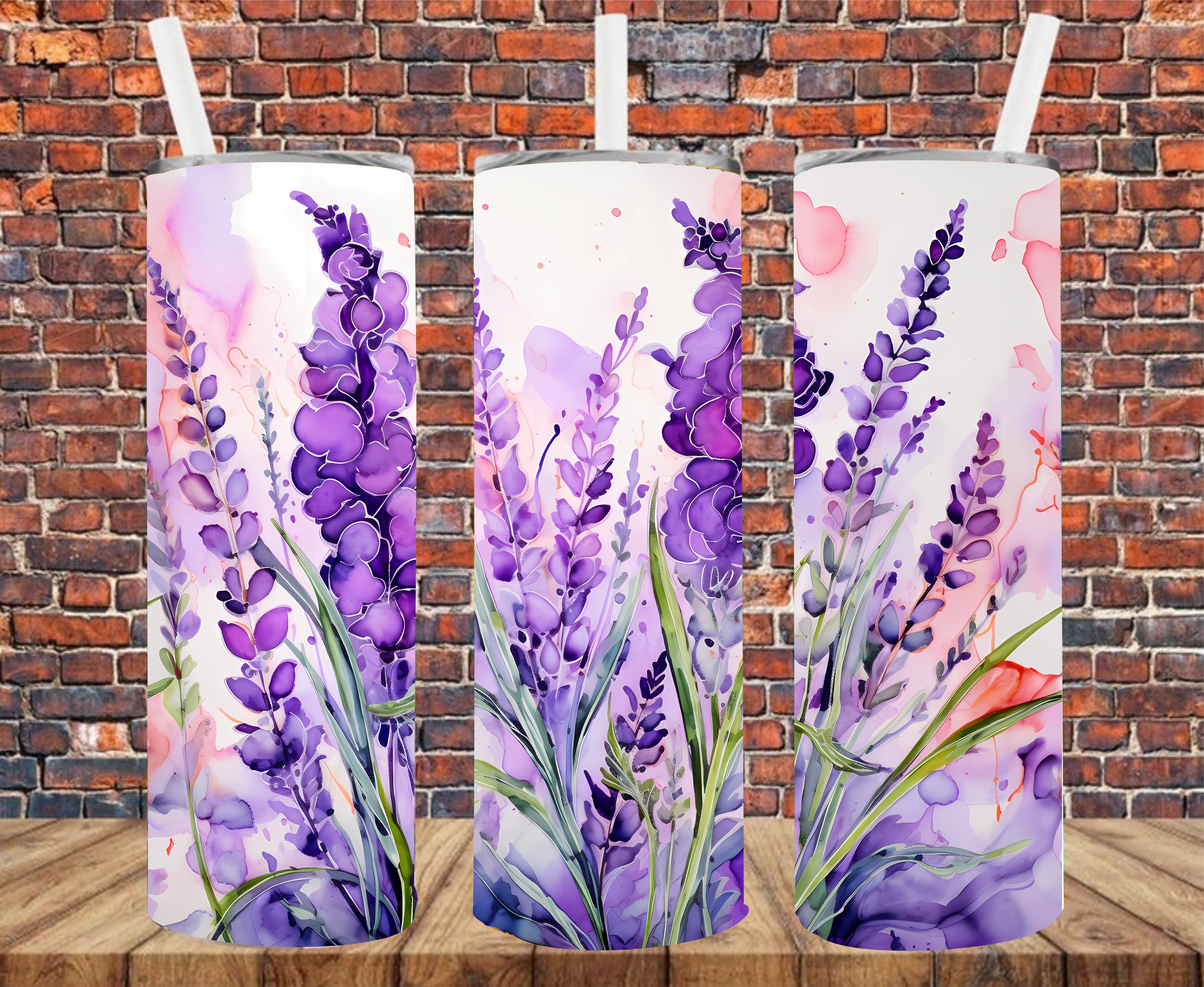 Lavender Floral - Tumbler Wrap - Sublimation Transfer