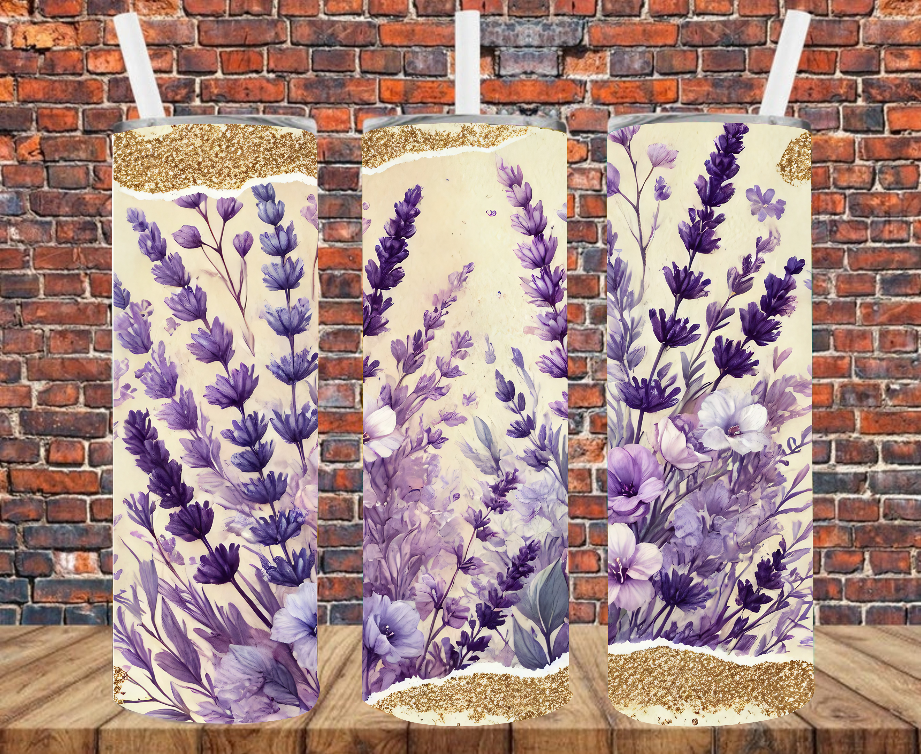 Lavender Floral - Tumbler Wrap - Sublimation Transfer