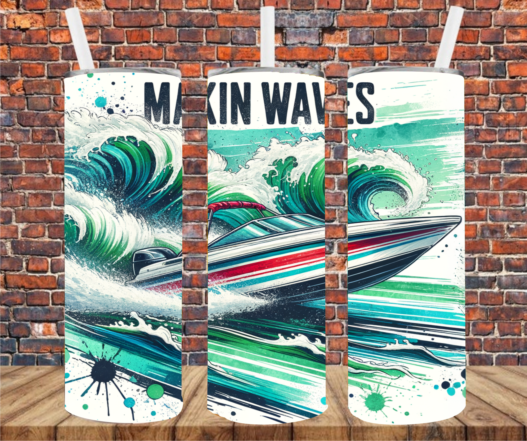 Makin Waves - Tumbler Wrap - Vinyl Transfer