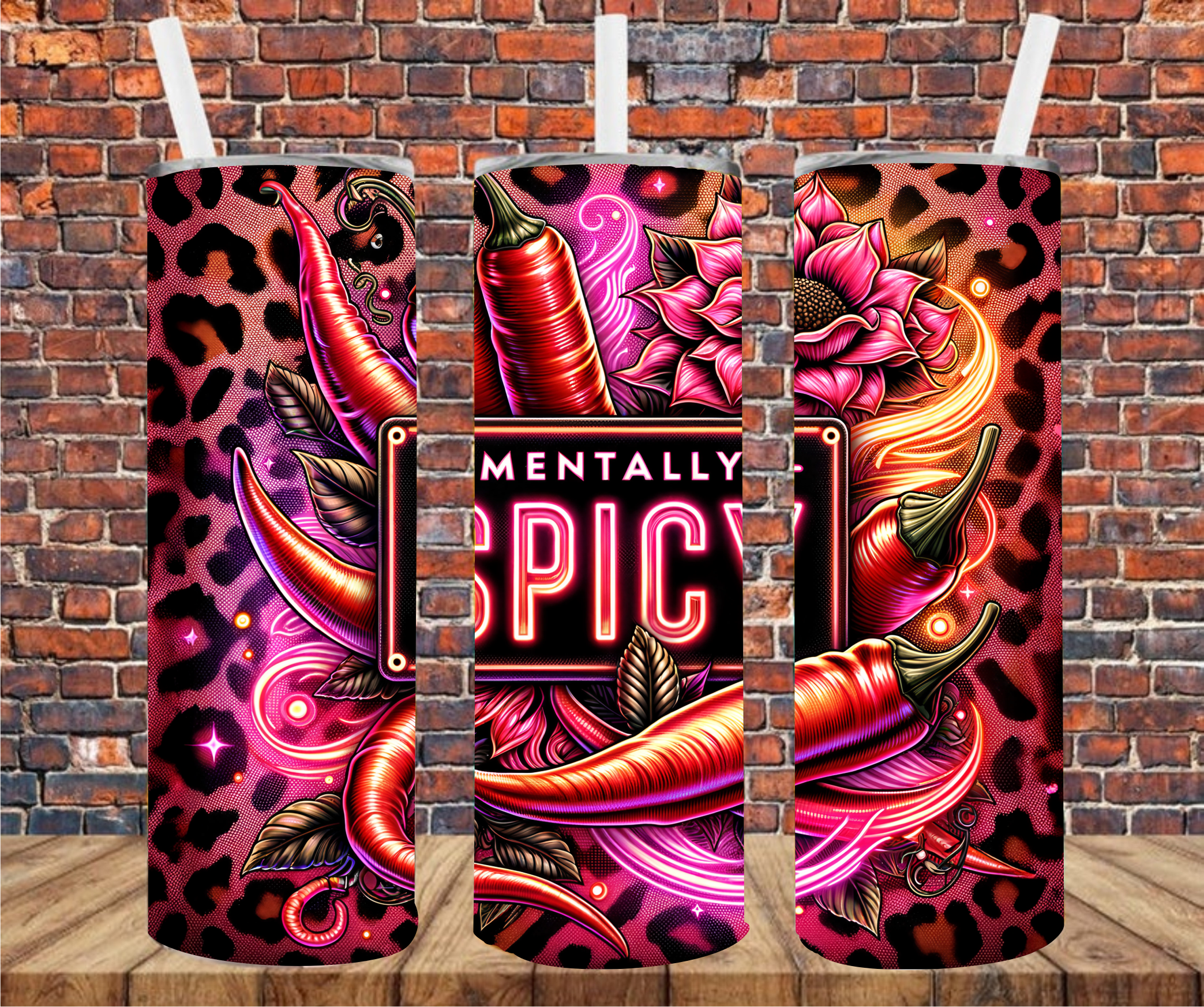Mentally Spicy - Tumbler Wrap - Sublimation Transfer