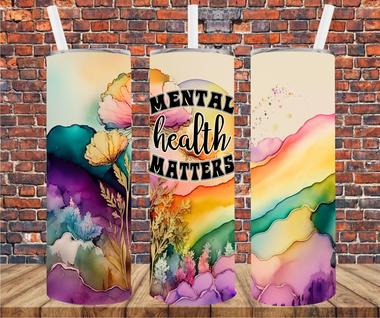 Mental Health Matters - Tumbler Wrap - Vinyl Transfers