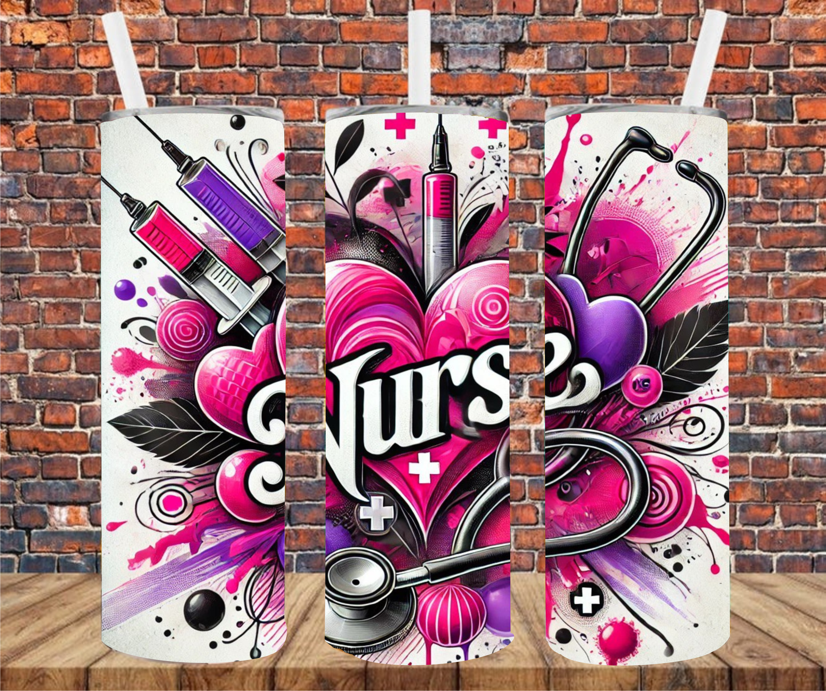 Nurse - Tumbler Wrap - Vinyl Transfers