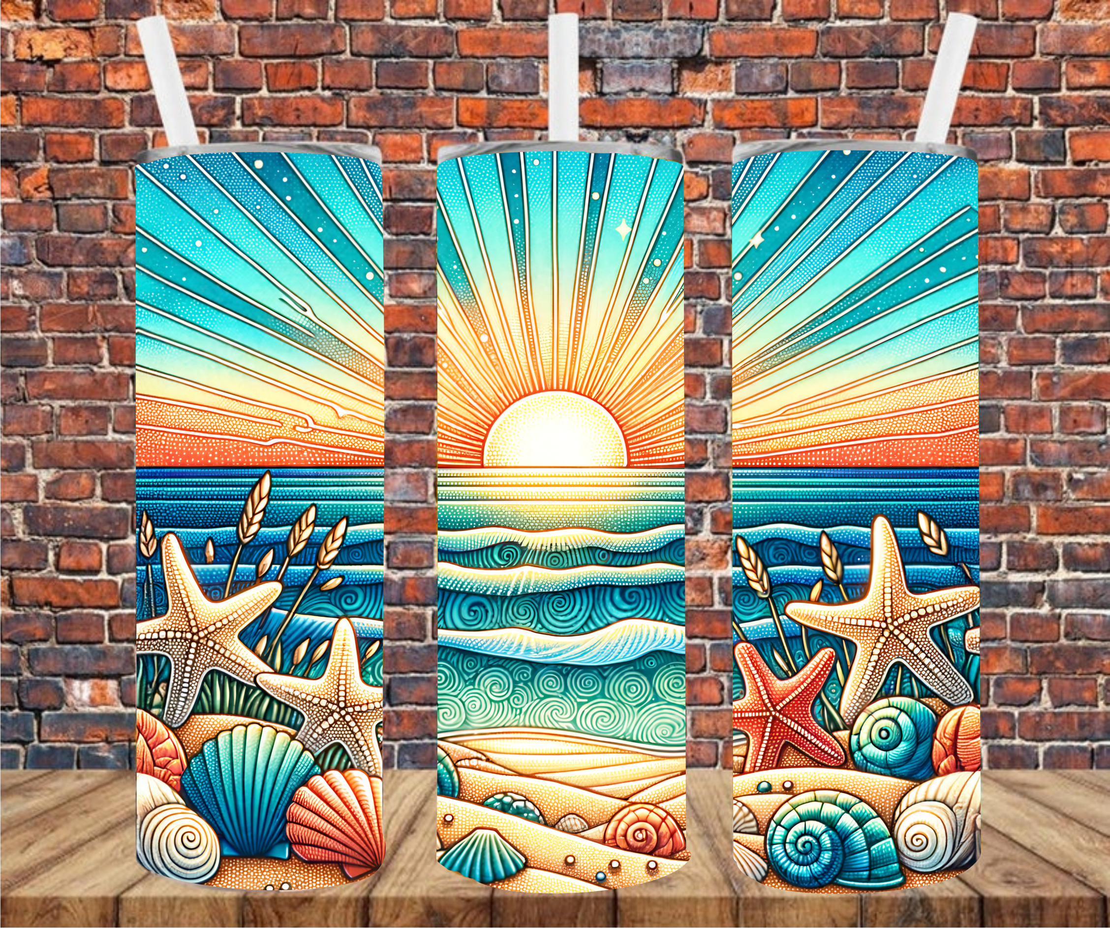 Beach Scene - Tumbler Wrap - Sublimation Transfer