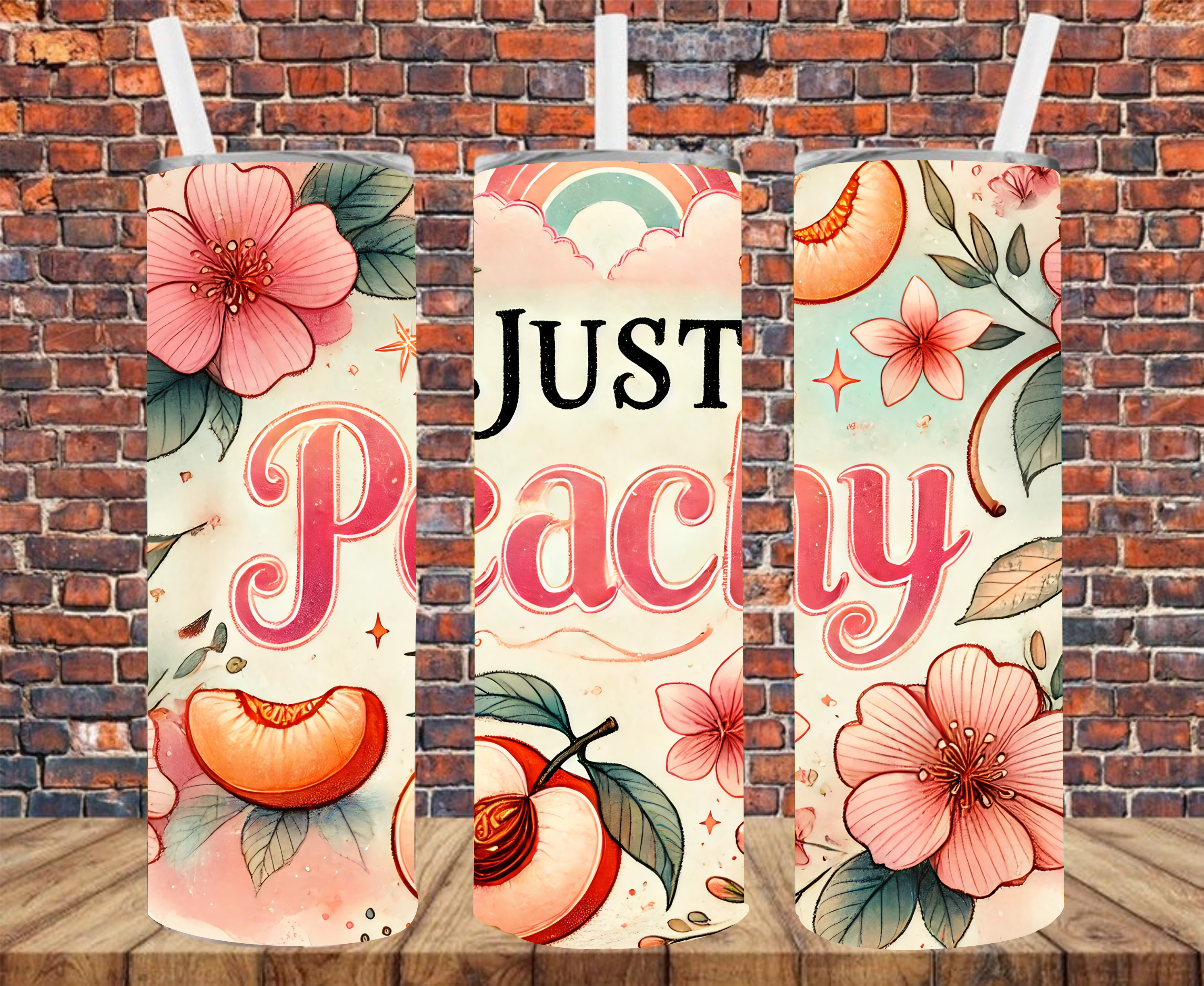 Just Peachy - Tumbler Wrap - Sublimation Transfer