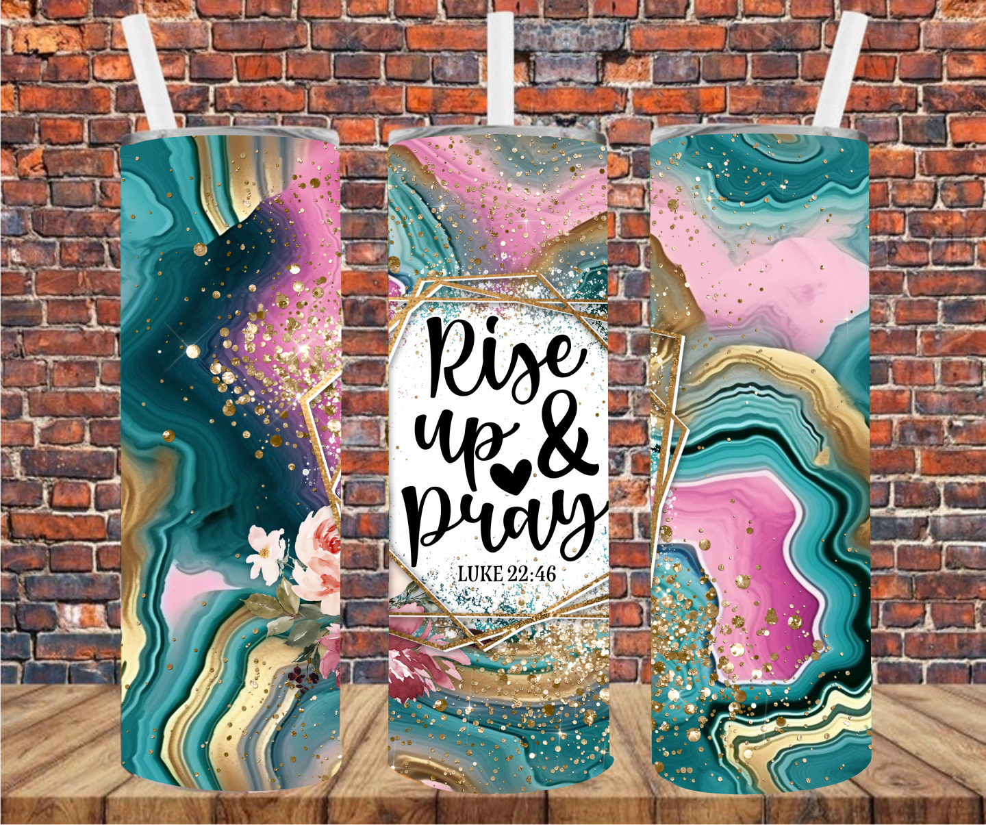Rise Up & Pray - Tumbler Wrap - Sublimation Transfers