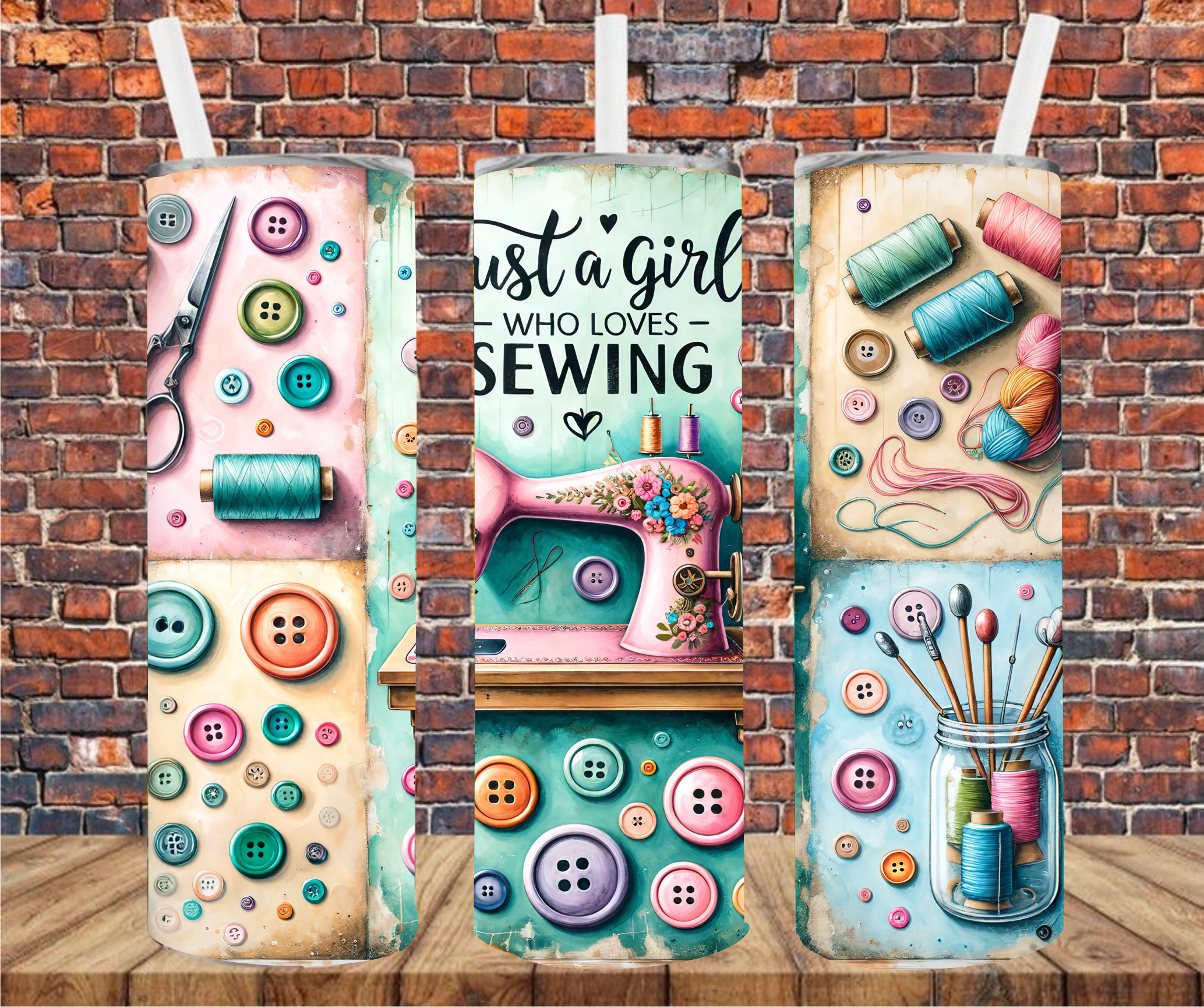 Just A Girl Who Loves Sewing - Tumbler Wrap - Sublimation Transfer