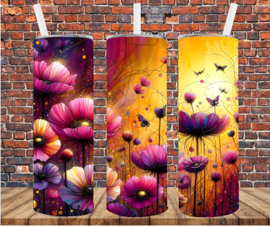 Vibrant Flowers - Tumbler Wrap - Sublimation Transfer