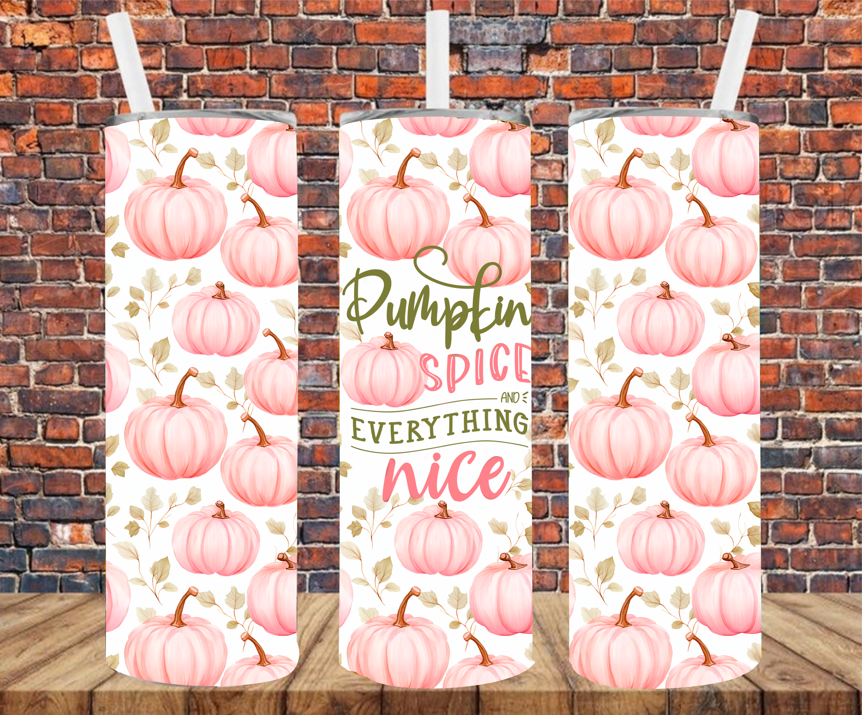 Pumpkin Spice & Everything Nice - Tumbler Wrap - vinyl Transfers