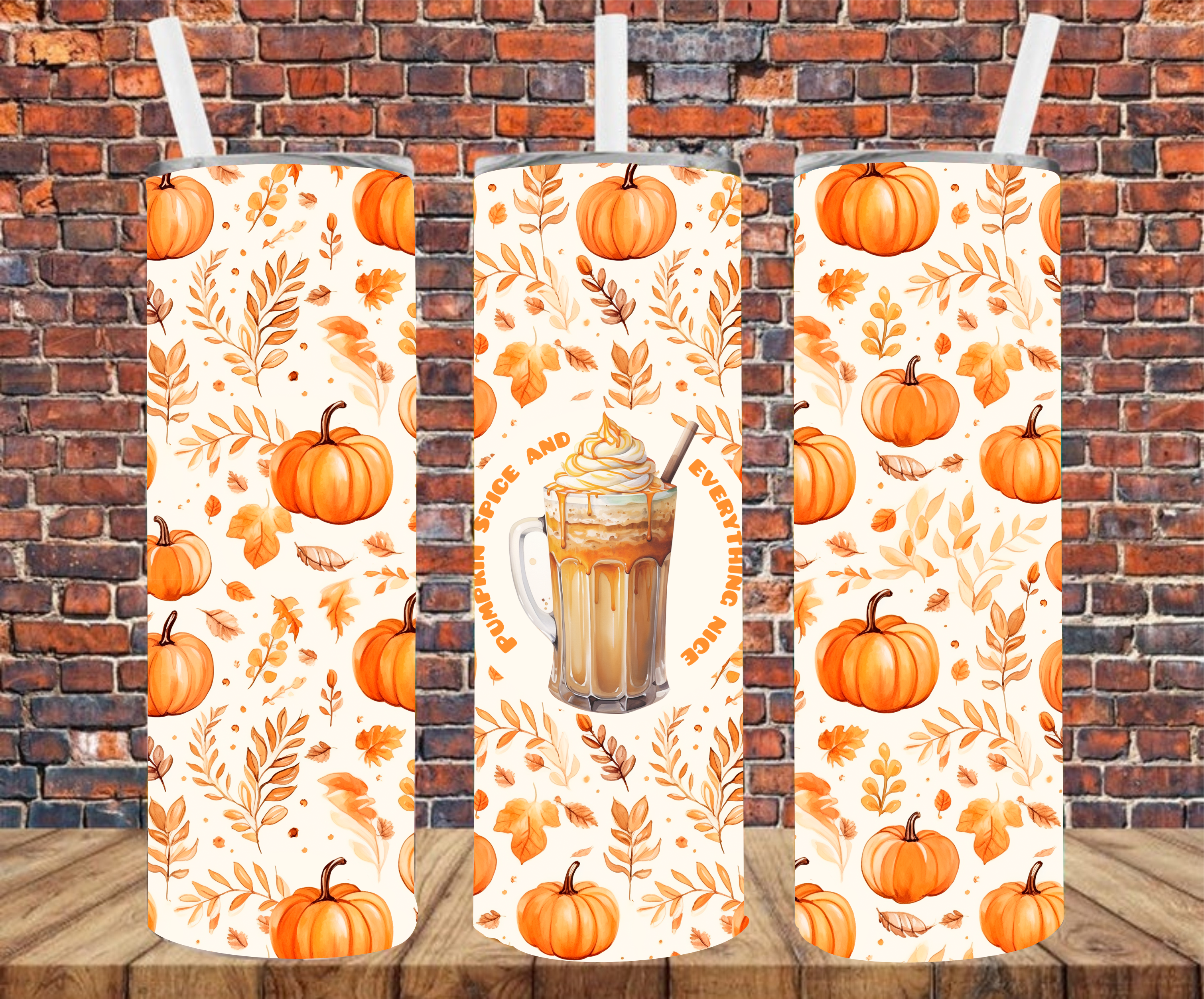 Pumpkin Spice & Everything Nice - Tumbler Wrap - Sublimation Transfers