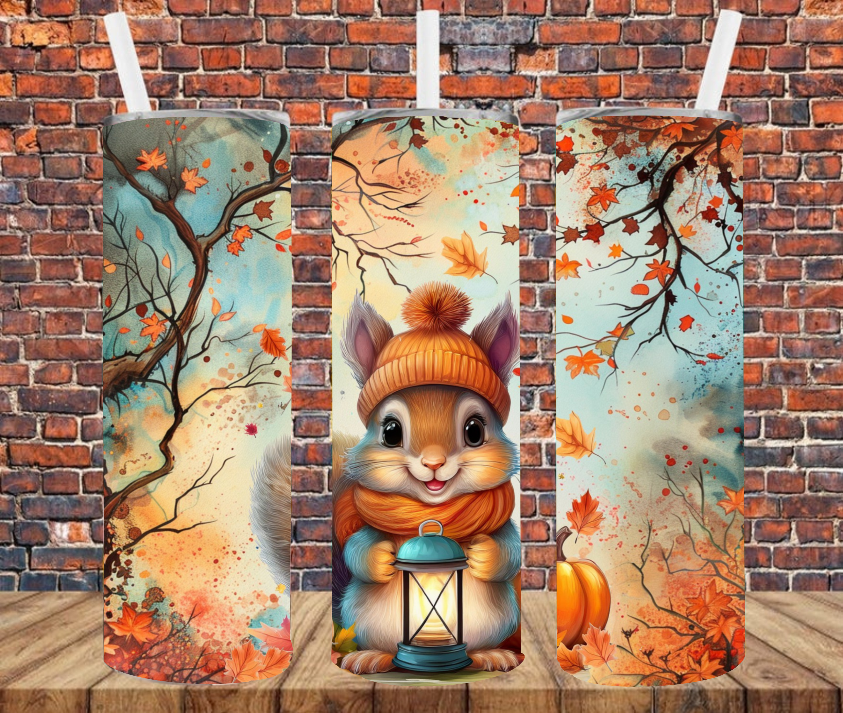 Autumn Squirrels - Tumbler Wrap - Sublimation Transfers