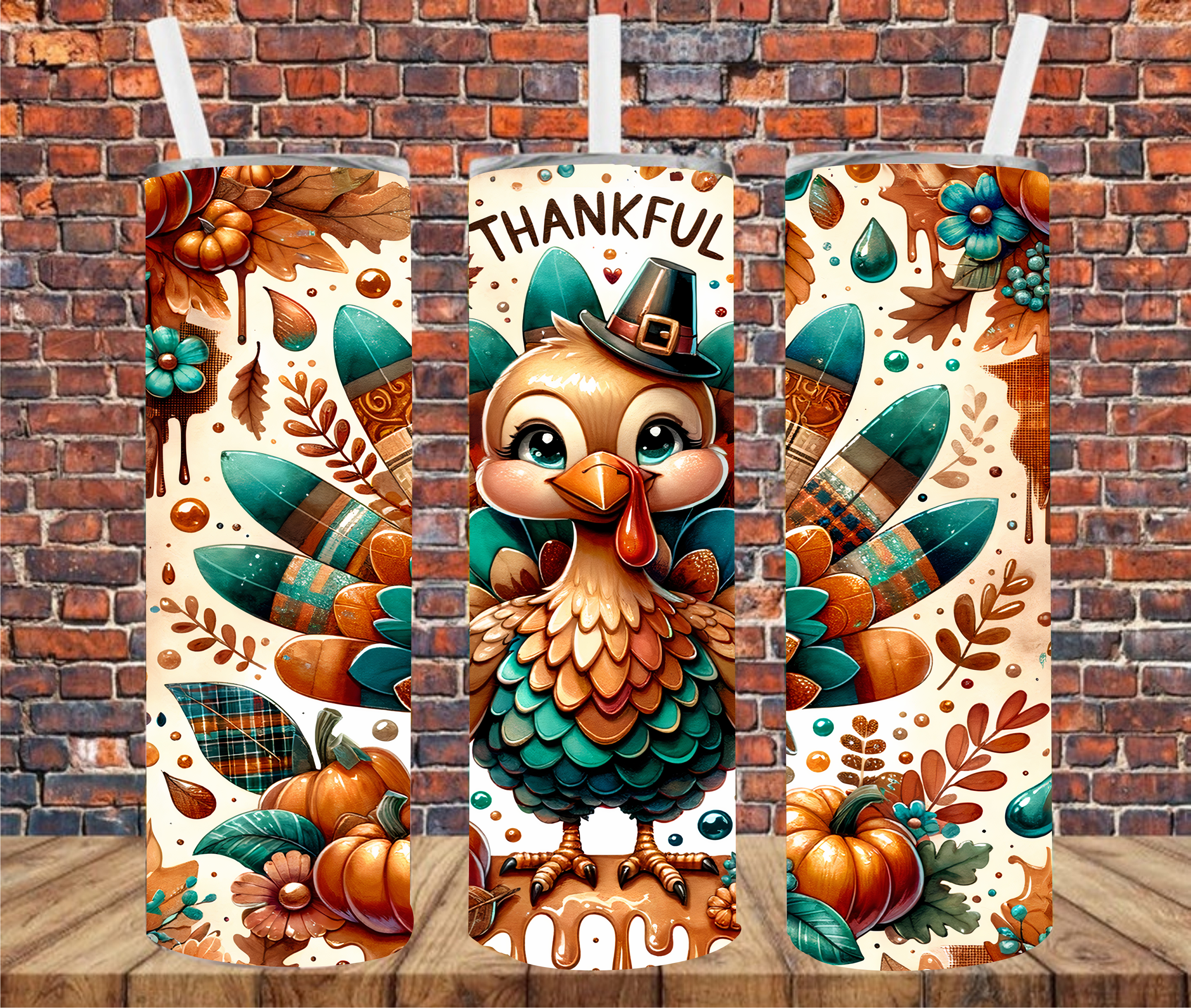 Thanksgiving Turkey - Tumbler Wrap - Sublimation Transfers