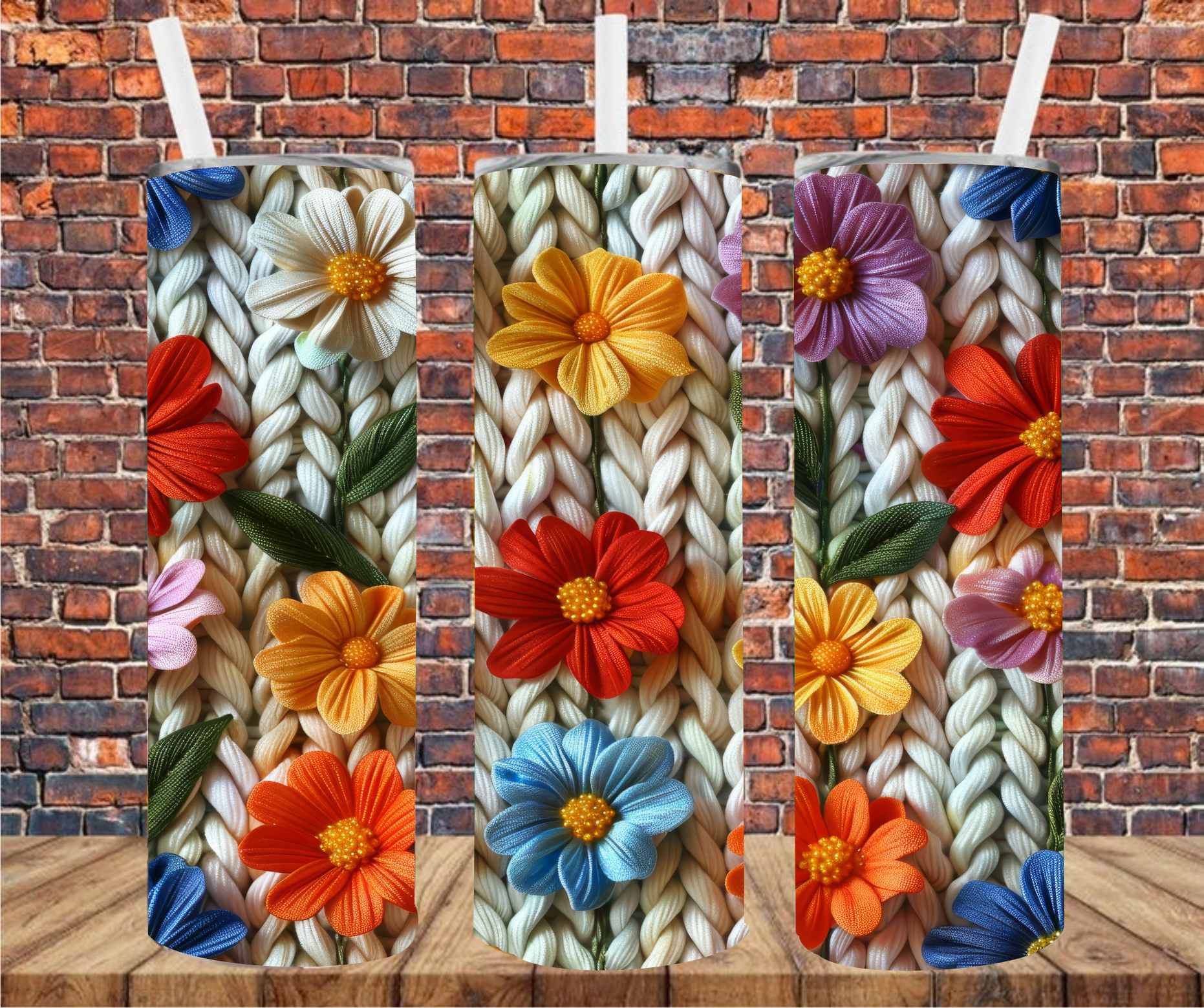 Knitted Sweater - Tumbler Wrap - Vinyl Transfer