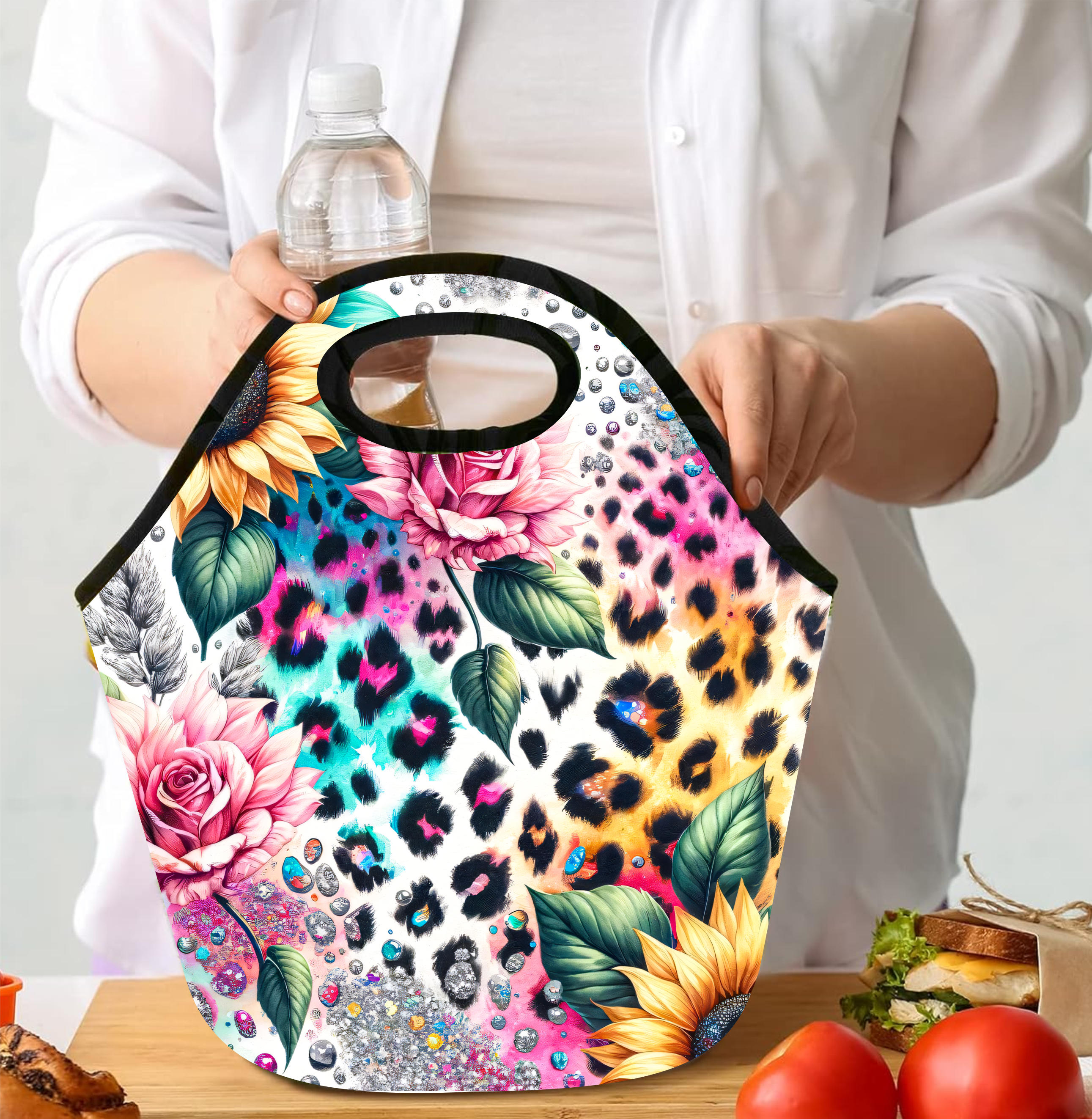 Floral Leopard - Lunch Tote - Sublimation Transfer