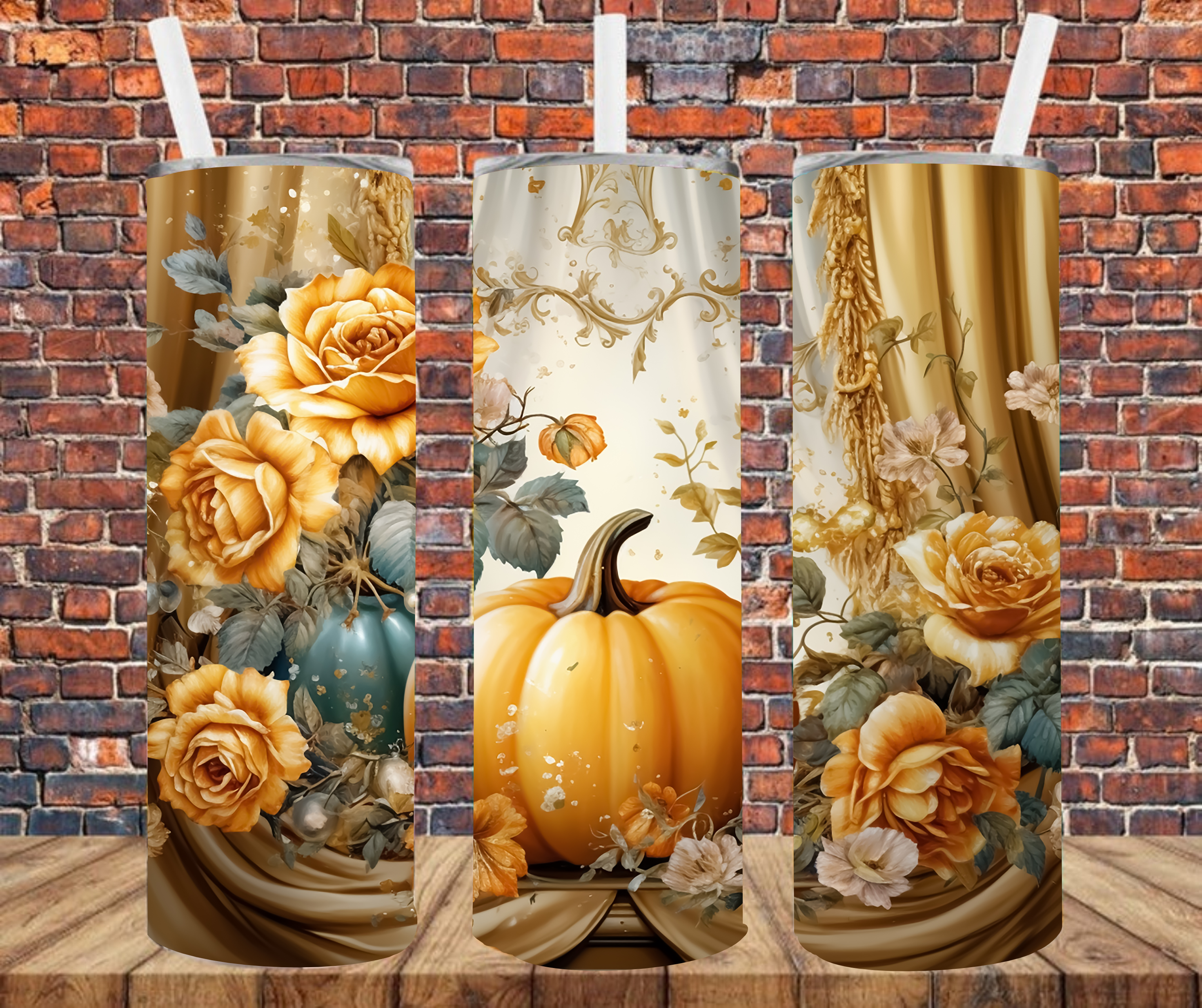 Autumn Scene - Tumbler Wrap - vinyl Transfers