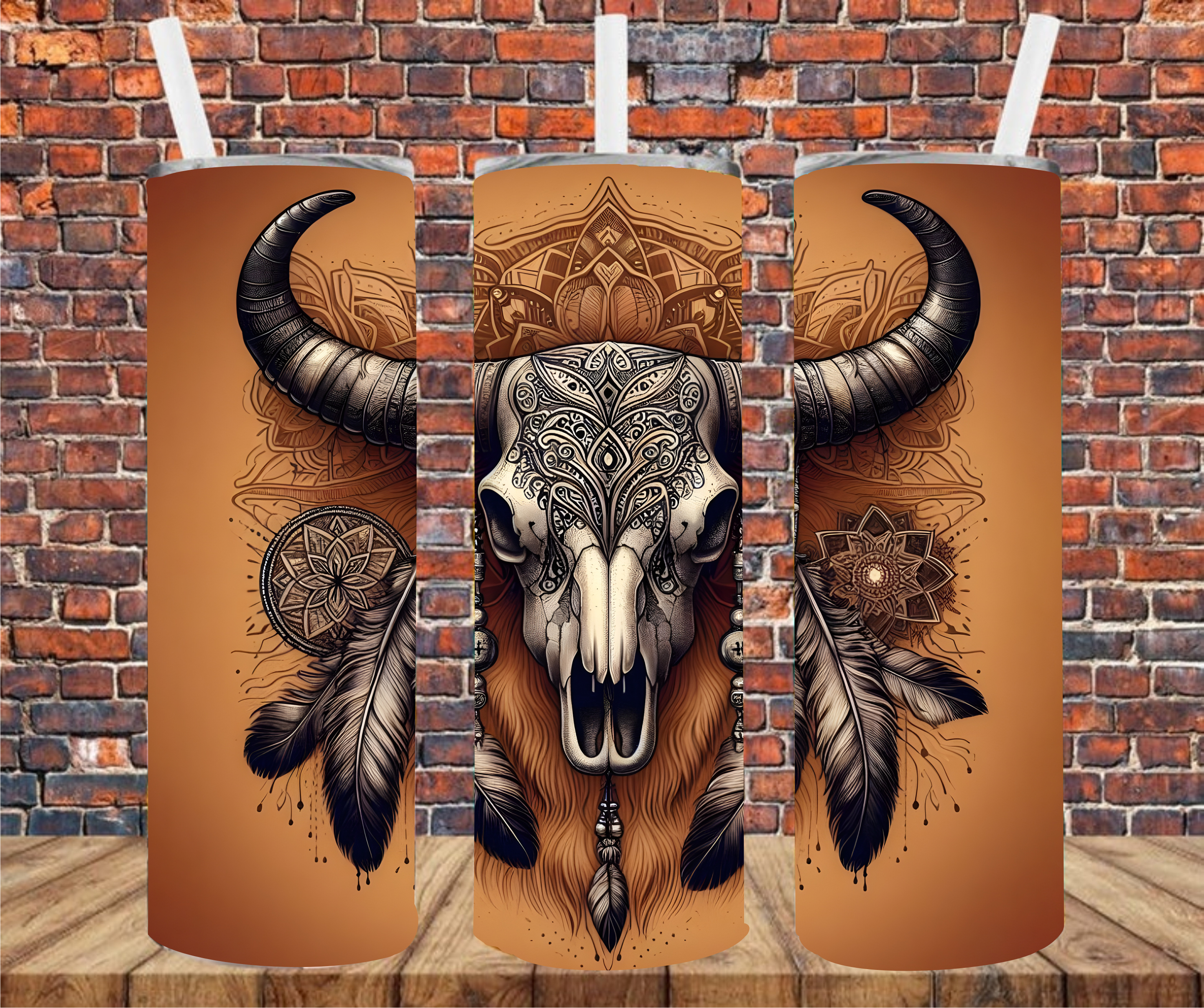 Western Skull - Tumbler Wrap - Sublimation Transfer