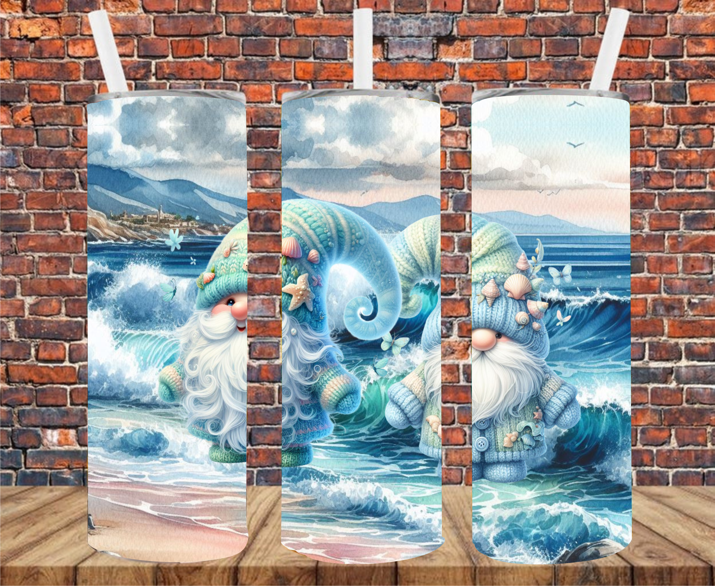 Ocean Gnomes - Tumbler Wrap - Vinyl Transfer
